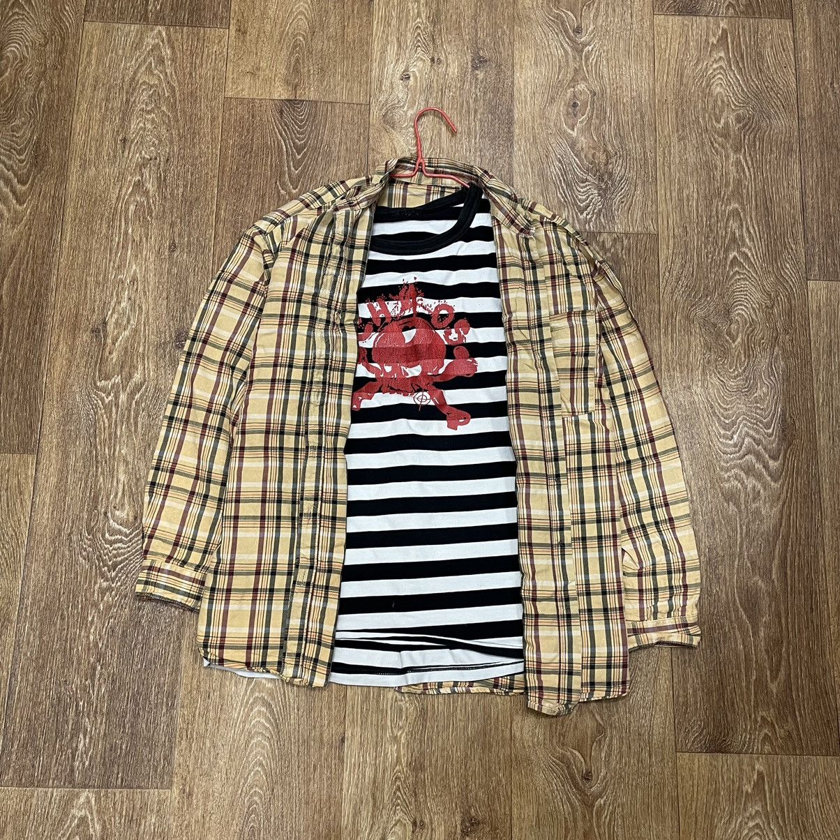 Vintage Vintage 90s Cream Plaid Shirt Oversized Grunge Preppy Logo S Size US S / EU 44-46 / 1 - 1 Thumbnail