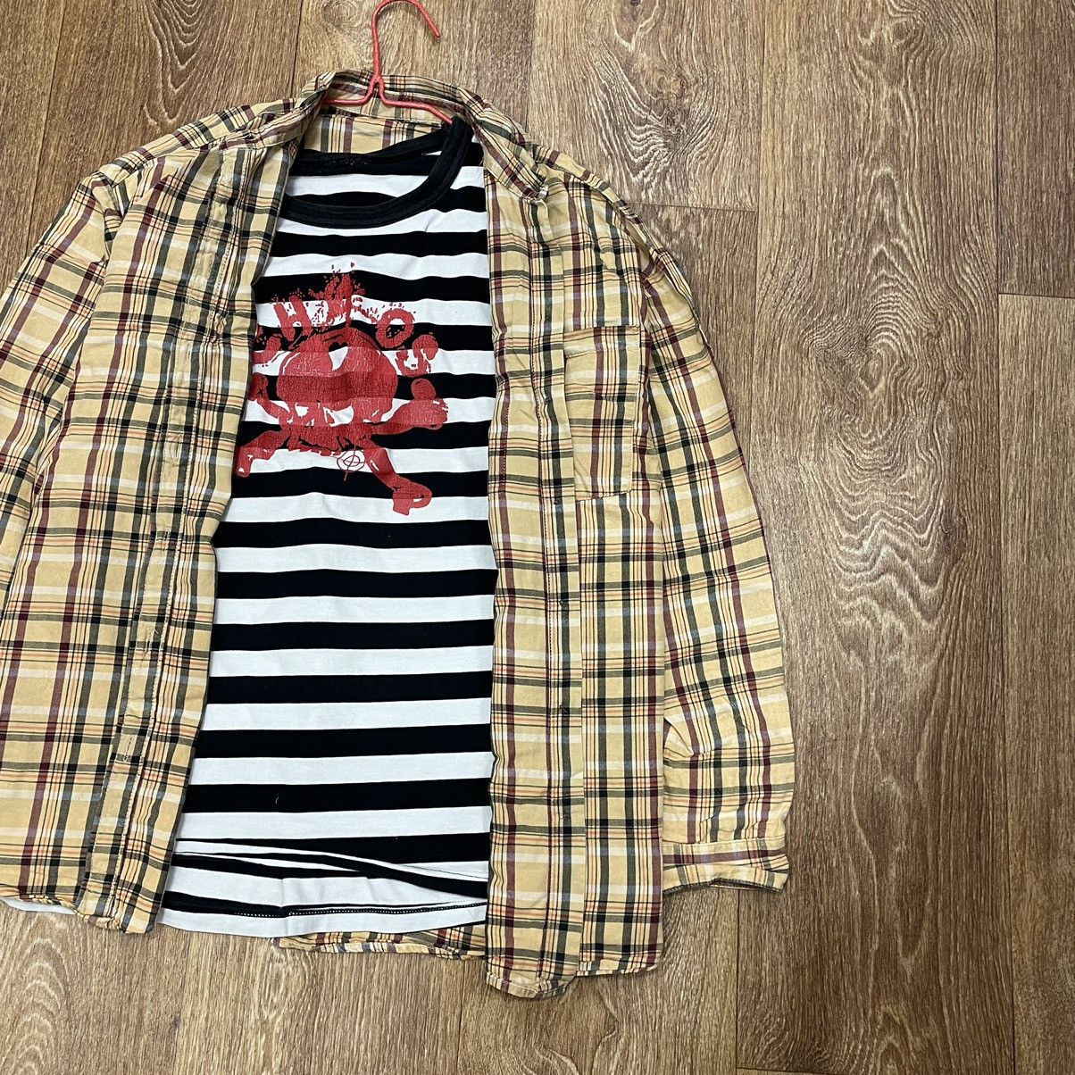 Vintage Vintage 90s Cream Plaid Shirt Oversized Grunge Preppy Logo S Size US S / EU 44-46 / 1 - 2 Thumbnail