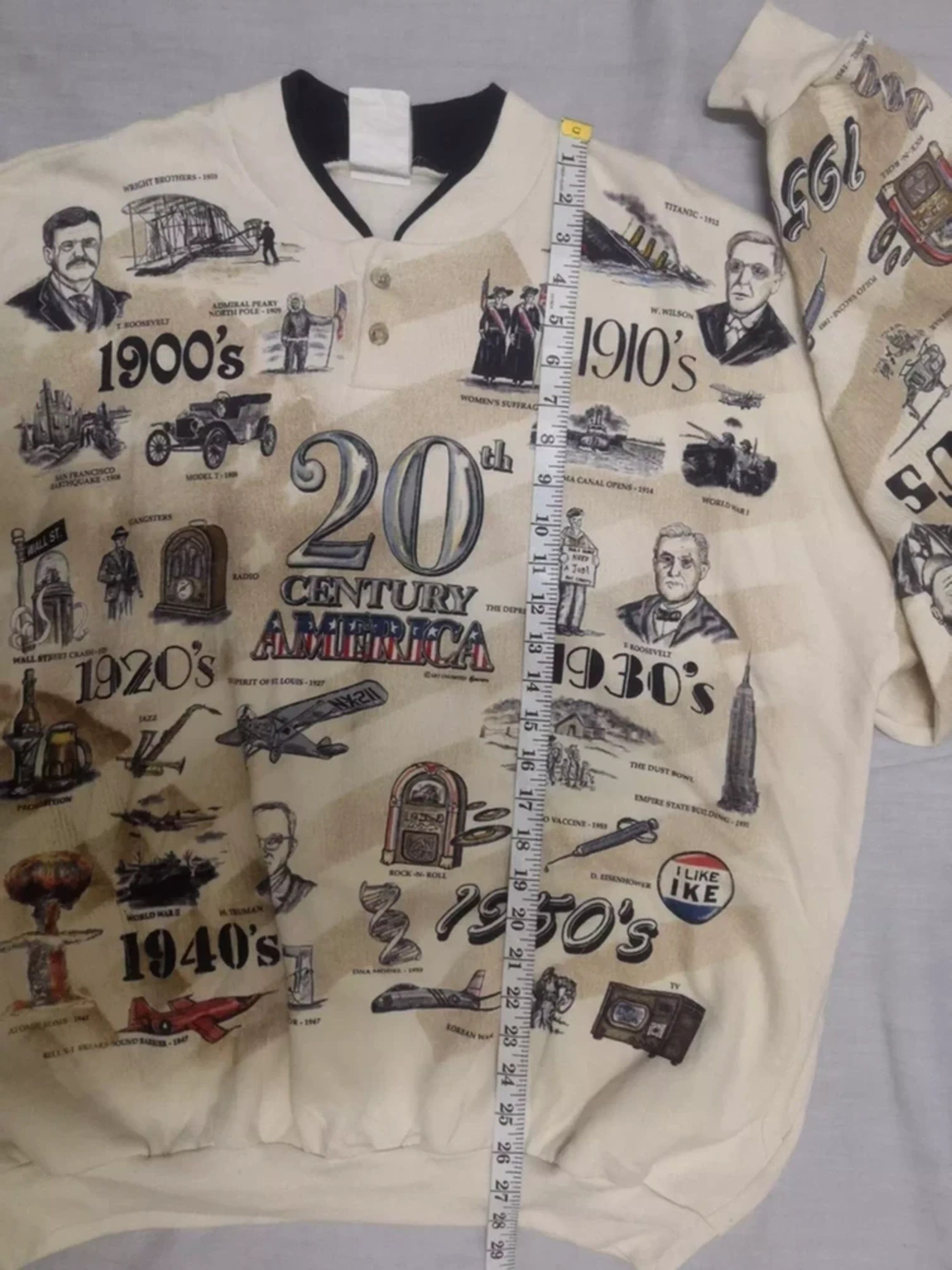 Vintage Vtg 20th Century America History All Over Print Sweatshirt Size US XXL / EU 58 / 5 - 6 Thumbnail