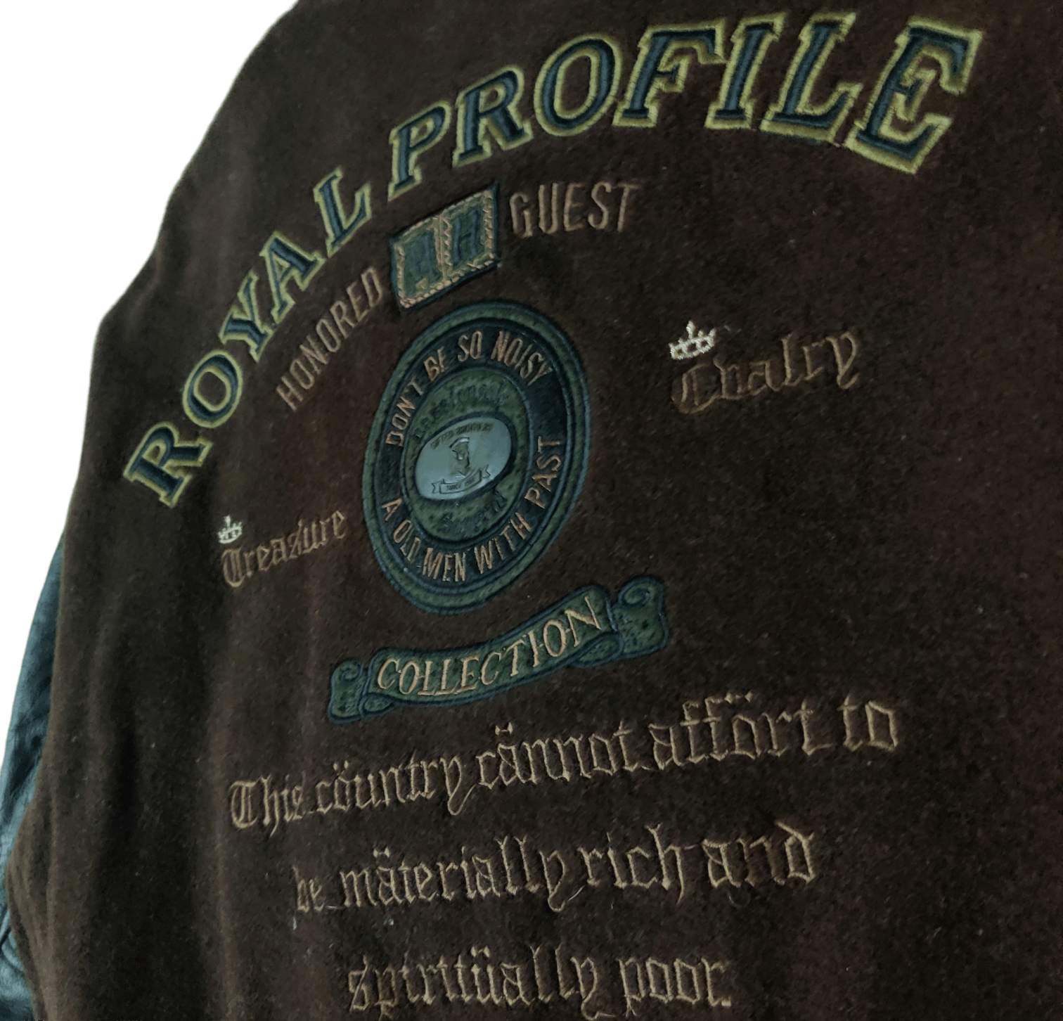 Japanese Brand Vintage Machope Wool Bomber Jacket Leather Sleeve Size US L / EU 52-54 / 3 - 3 Thumbnail
