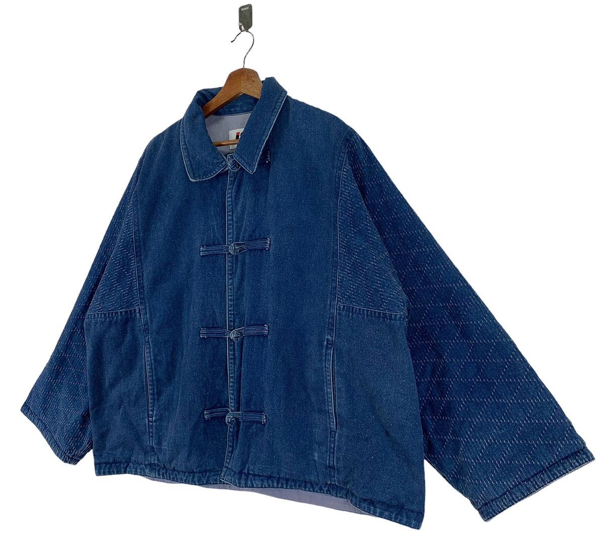 Issey Miyake × Tsumori Chisato 80S ISSEY MIYAKE MANDARIN STYLE BLUE DENIM INDIGO OVERSIZE Size US XL / EU 56 / 4 - 3 Thumbnail