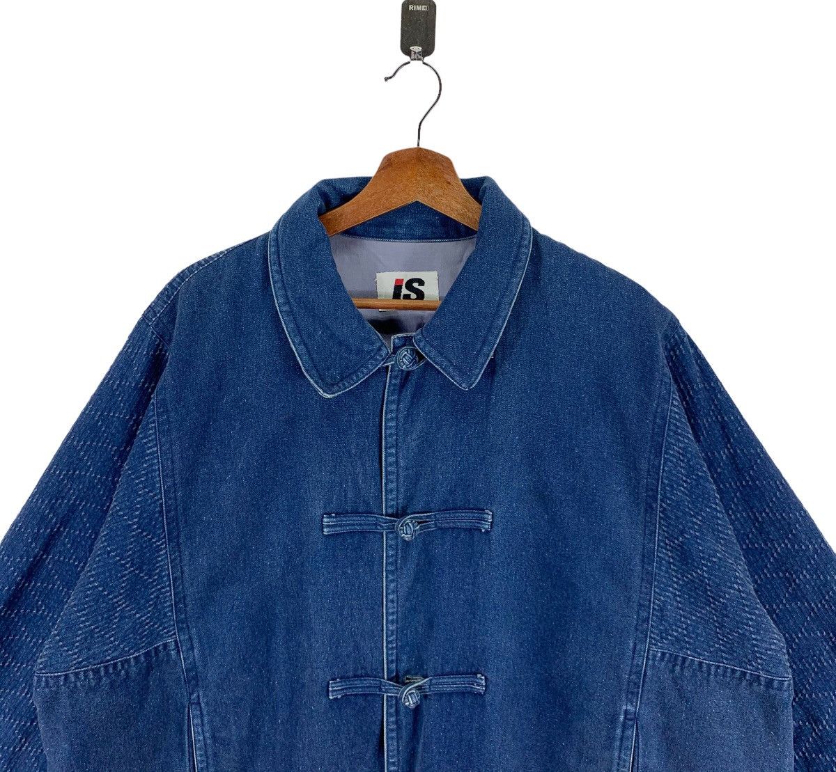 Issey Miyake × Tsumori Chisato 80S ISSEY MIYAKE MANDARIN STYLE BLUE DENIM INDIGO OVERSIZE Size US XL / EU 56 / 4 - 13 Thumbnail