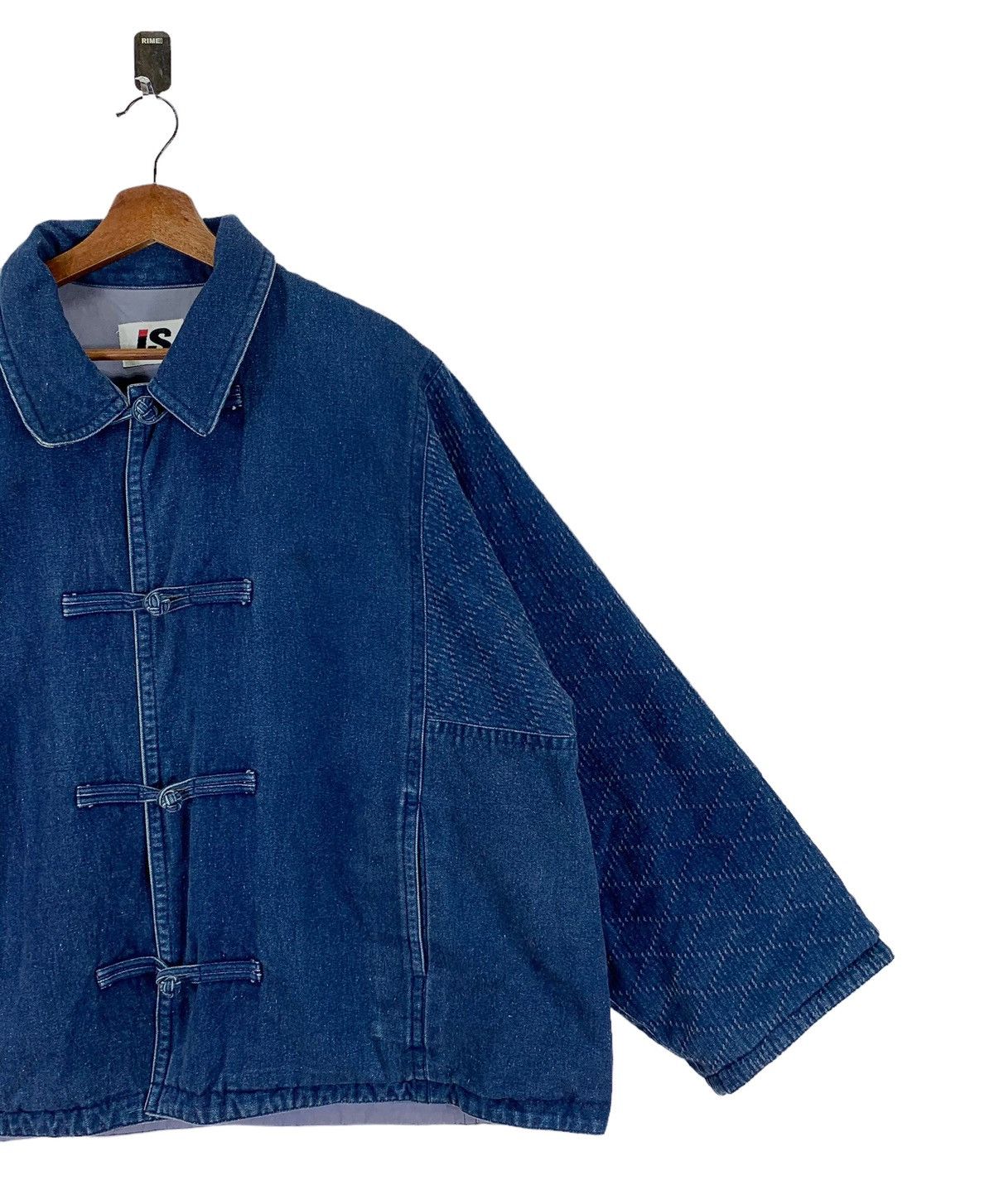 Issey Miyake × Tsumori Chisato 80S ISSEY MIYAKE MANDARIN STYLE BLUE DENIM INDIGO OVERSIZE Size US XL / EU 56 / 4 - 8 Thumbnail