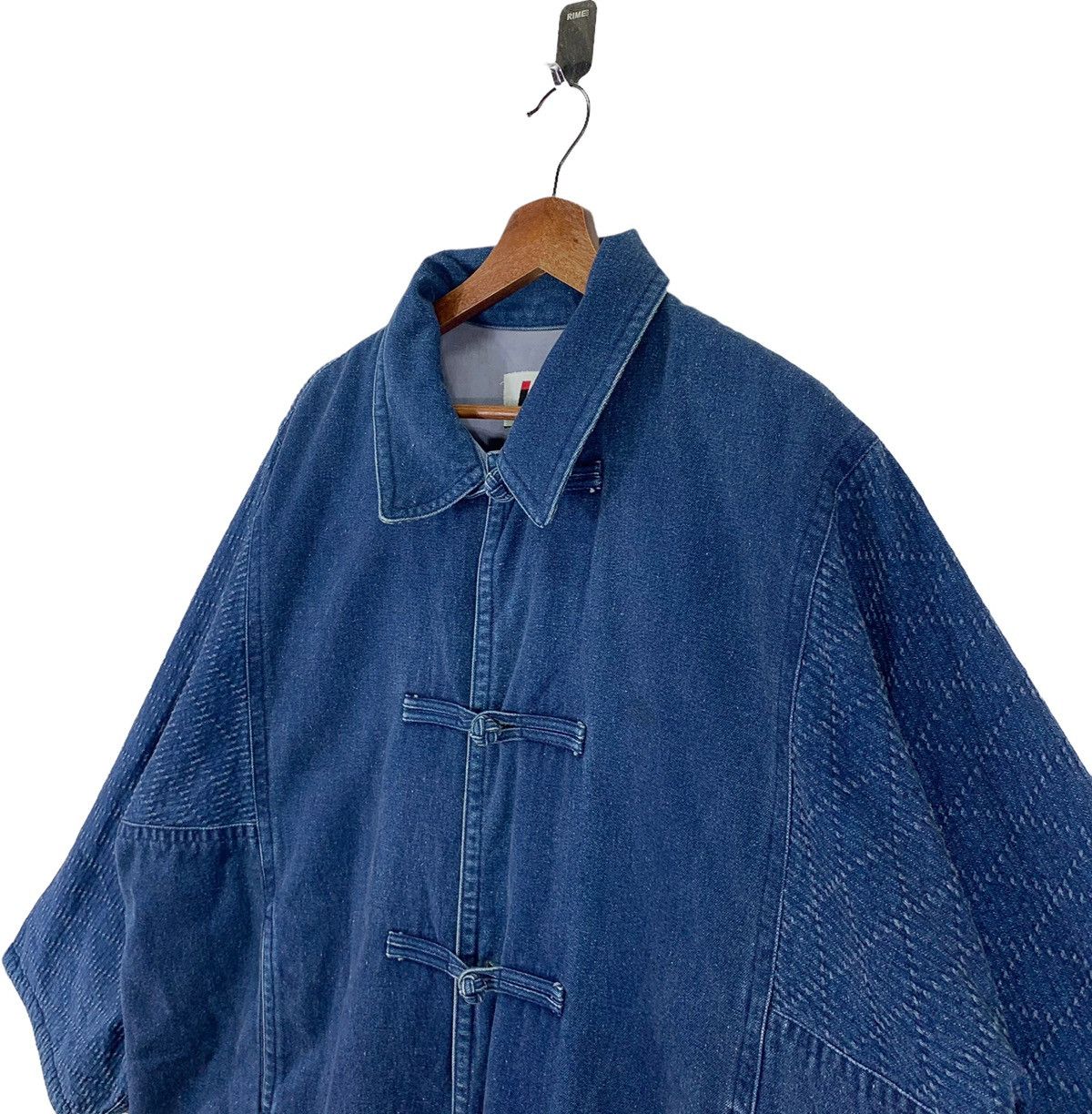 Issey Miyake × Tsumori Chisato 80S ISSEY MIYAKE MANDARIN STYLE BLUE DENIM INDIGO OVERSIZE Size US XL / EU 56 / 4 - 11 Thumbnail