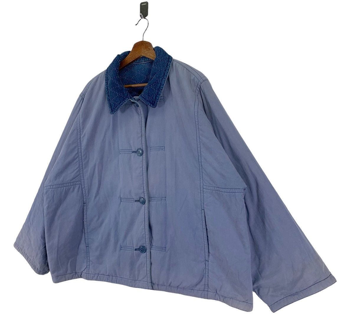 Issey Miyake × Tsumori Chisato 80S ISSEY MIYAKE MANDARIN STYLE BLUE DENIM INDIGO OVERSIZE Size US XL / EU 56 / 4 - 6 Thumbnail