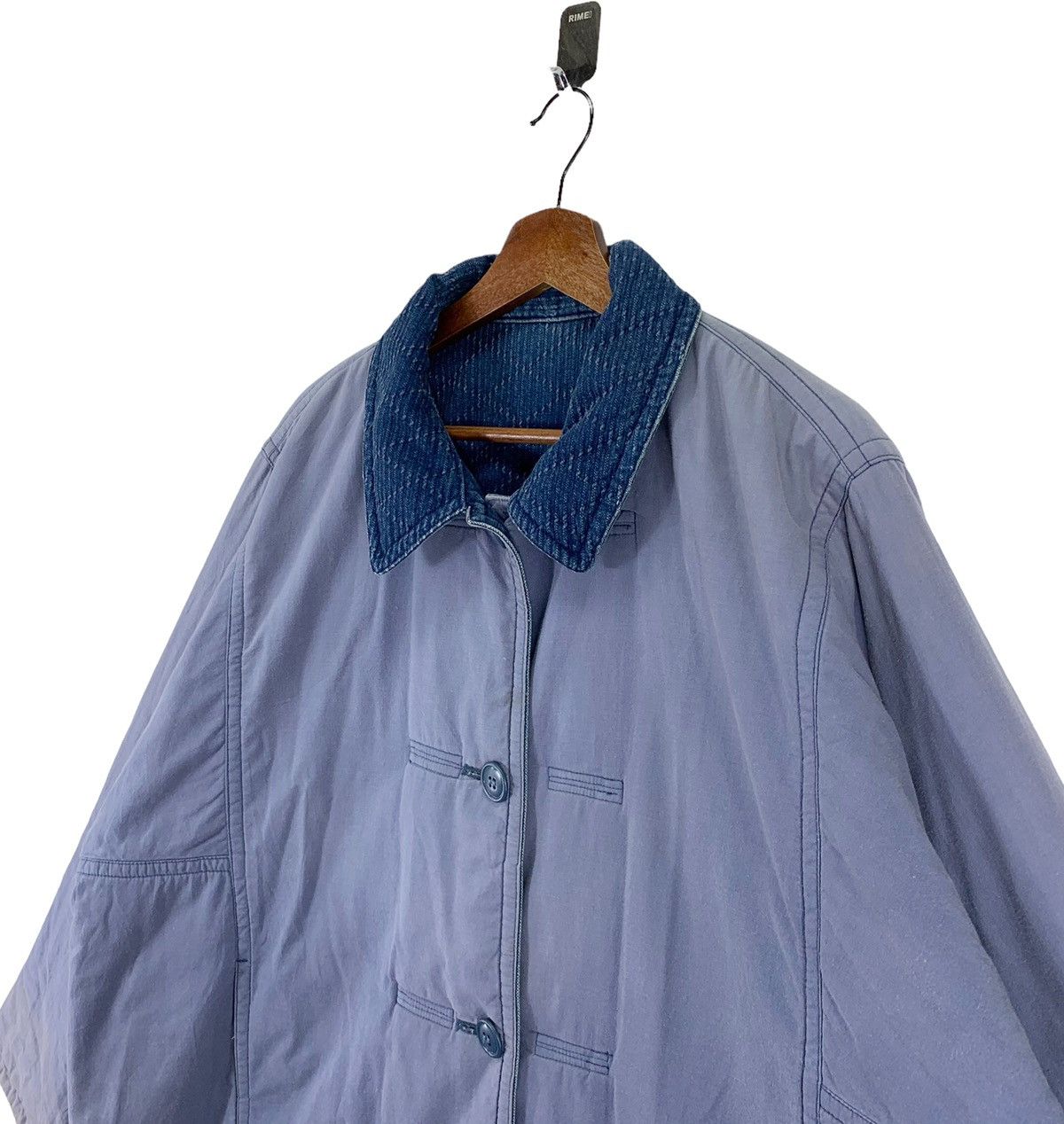 Issey Miyake × Tsumori Chisato 80S ISSEY MIYAKE MANDARIN STYLE BLUE DENIM INDIGO OVERSIZE Size US XL / EU 56 / 4 - 12 Thumbnail