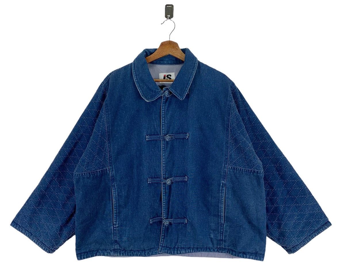 Issey Miyake × Tsumori Chisato 80S ISSEY MIYAKE MANDARIN STYLE BLUE DENIM INDIGO OVERSIZE Size US XL / EU 56 / 4 - 2 Thumbnail
