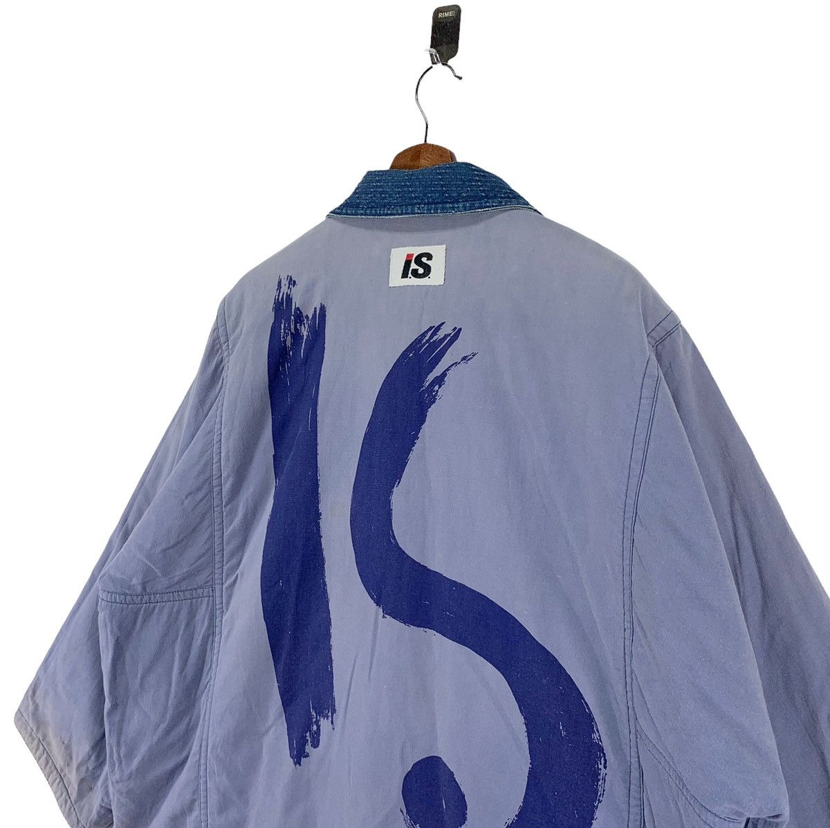 Issey Miyake × Tsumori Chisato 80S ISSEY MIYAKE MANDARIN STYLE BLUE DENIM INDIGO OVERSIZE Size US XL / EU 56 / 4 - 10 Thumbnail