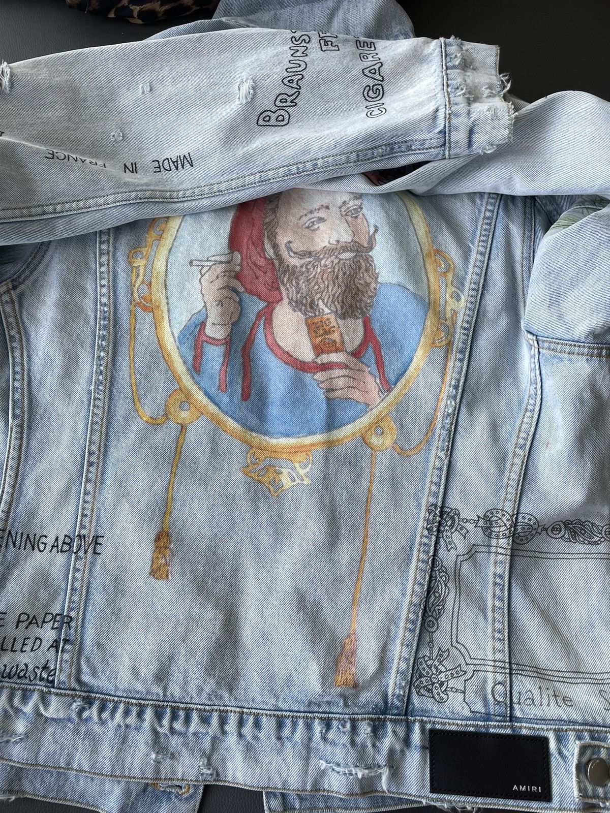 Amiri $1,900 Value Runway Limited Zig Zag Denim Trucker Jacket Size XL / US 12-14 / IT 48-50 - 14 Thumbnail