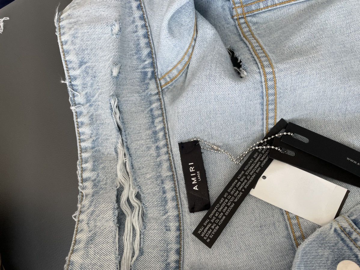 Amiri $1,900 Value Runway Limited Zig Zag Denim Trucker Jacket Size XL / US 12-14 / IT 48-50 - 19 Thumbnail