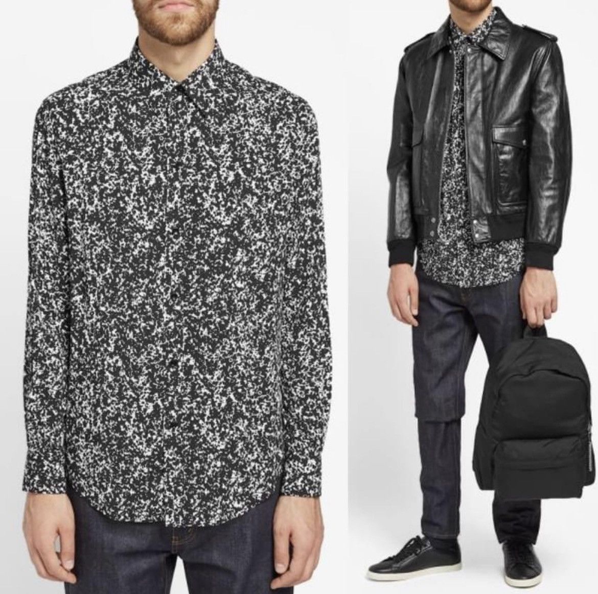 Celine × Hedi Slimane 19FW Drugstore Collar Marble Print Shirt sz38 Size US S / EU 44-46 / 1 - 13 Thumbnail