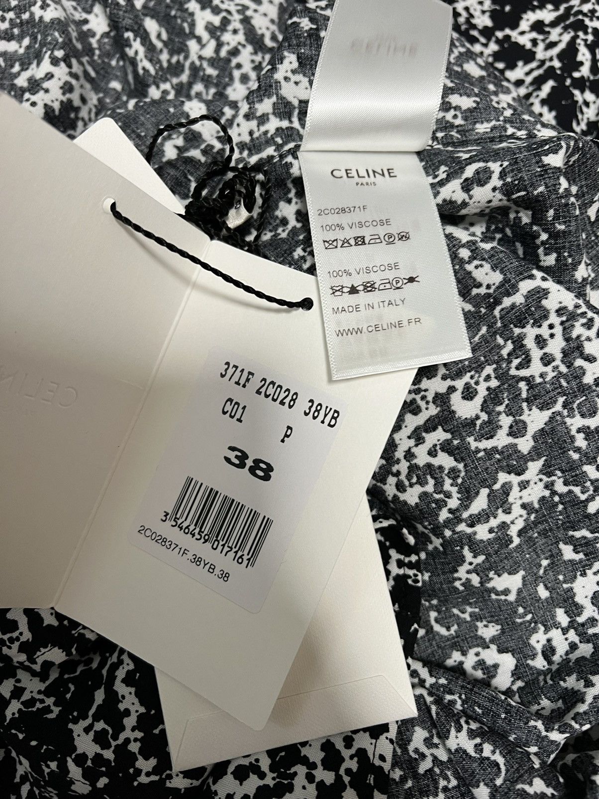 Celine × Hedi Slimane 19FW Drugstore Collar Marble Print Shirt sz38 Size US S / EU 44-46 / 1 - 5 Thumbnail