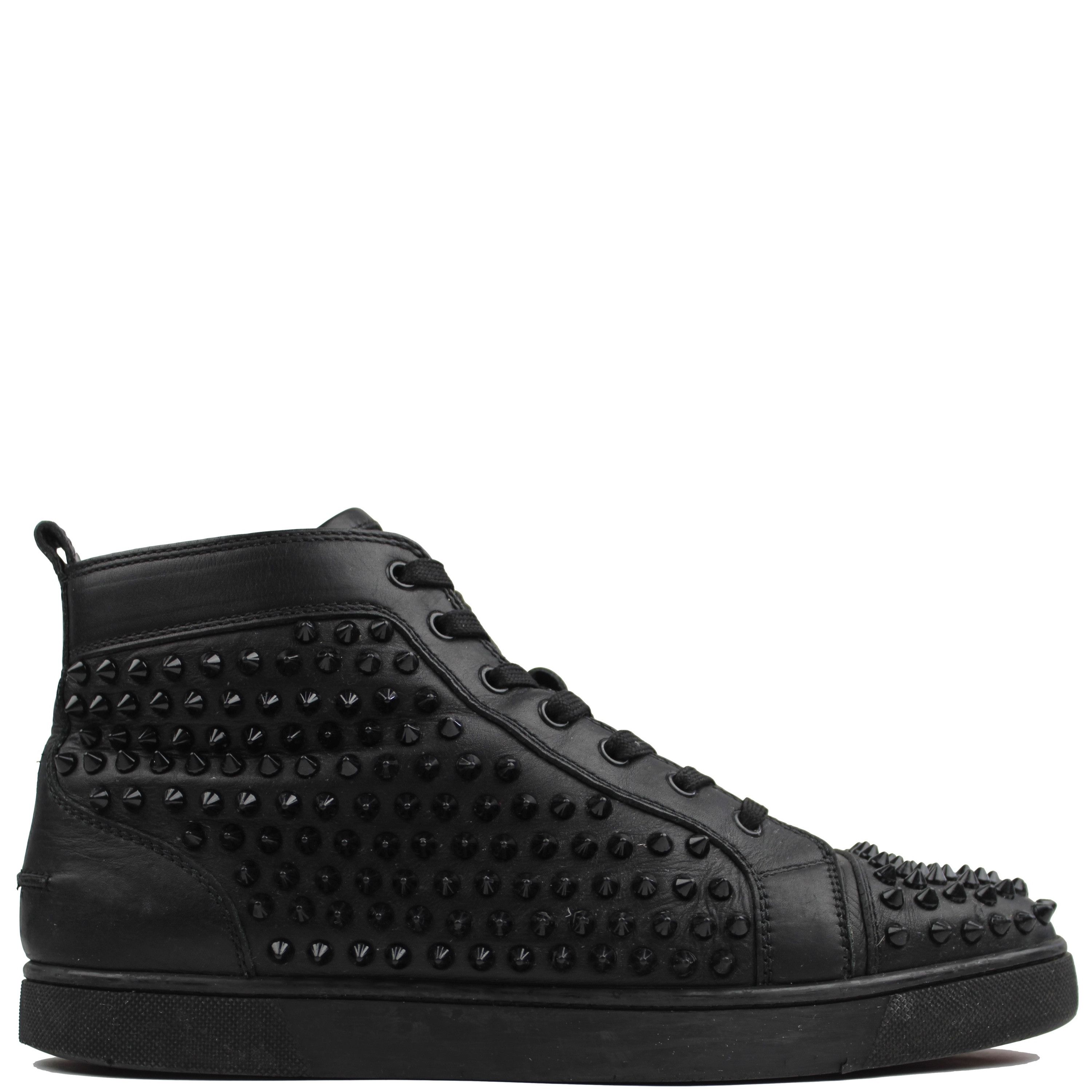 Christian Louboutin Christian Louboutin Hightop Black Spike Sneakers Size US 10 / EU 43 - 3 Thumbnail