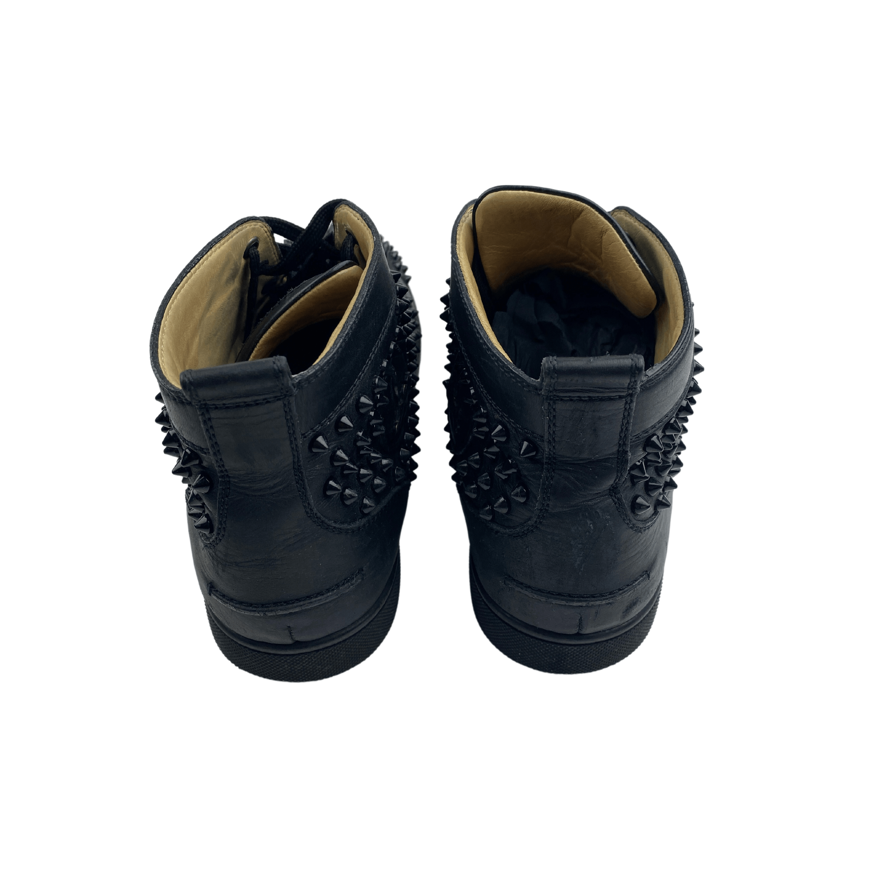 Christian Louboutin Christian Louboutin Hightop Black Spike Sneakers Size US 10 / EU 43 - 8 Thumbnail