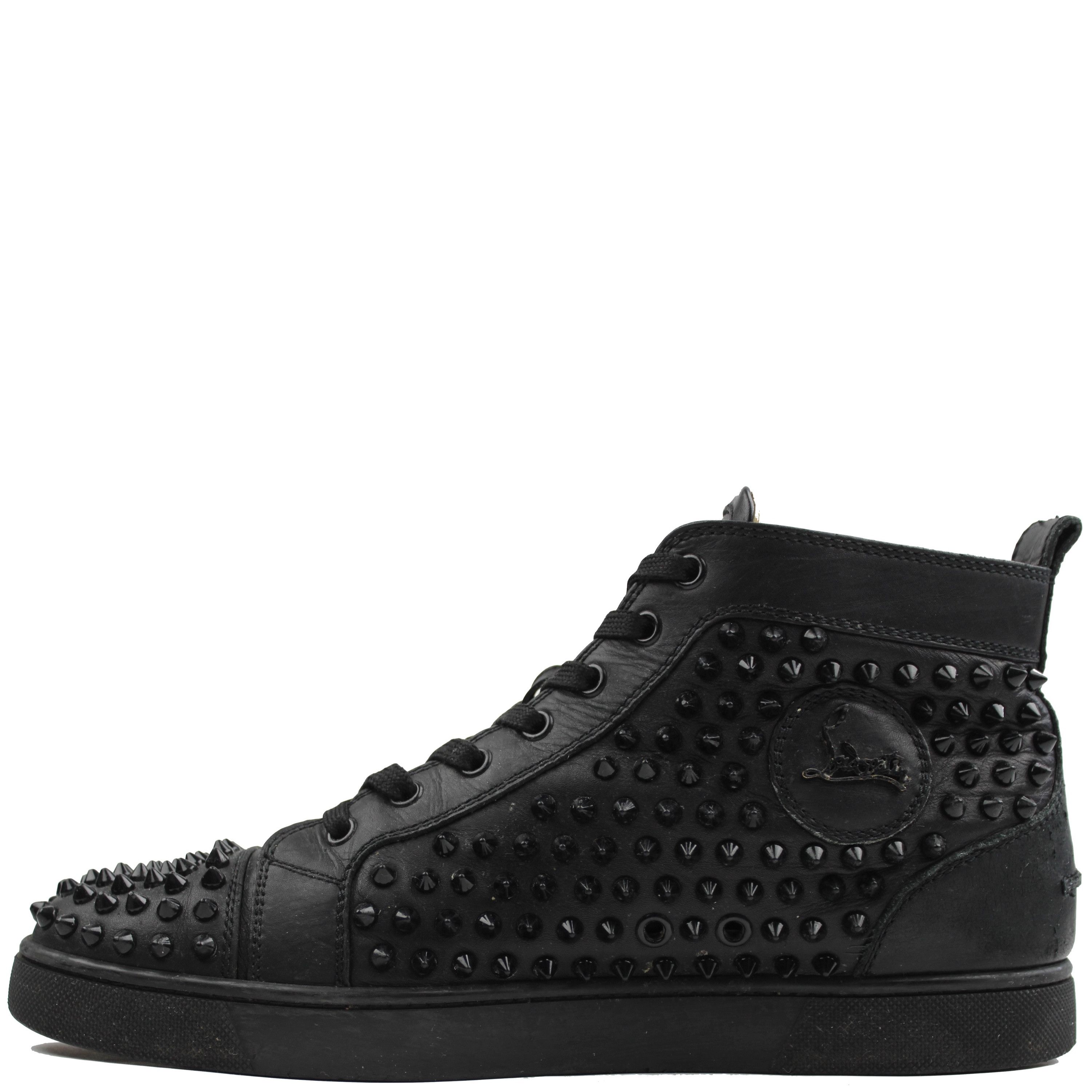 Christian Louboutin Christian Louboutin Hightop Black Spike Sneakers Size US 10 / EU 43 - 4 Thumbnail