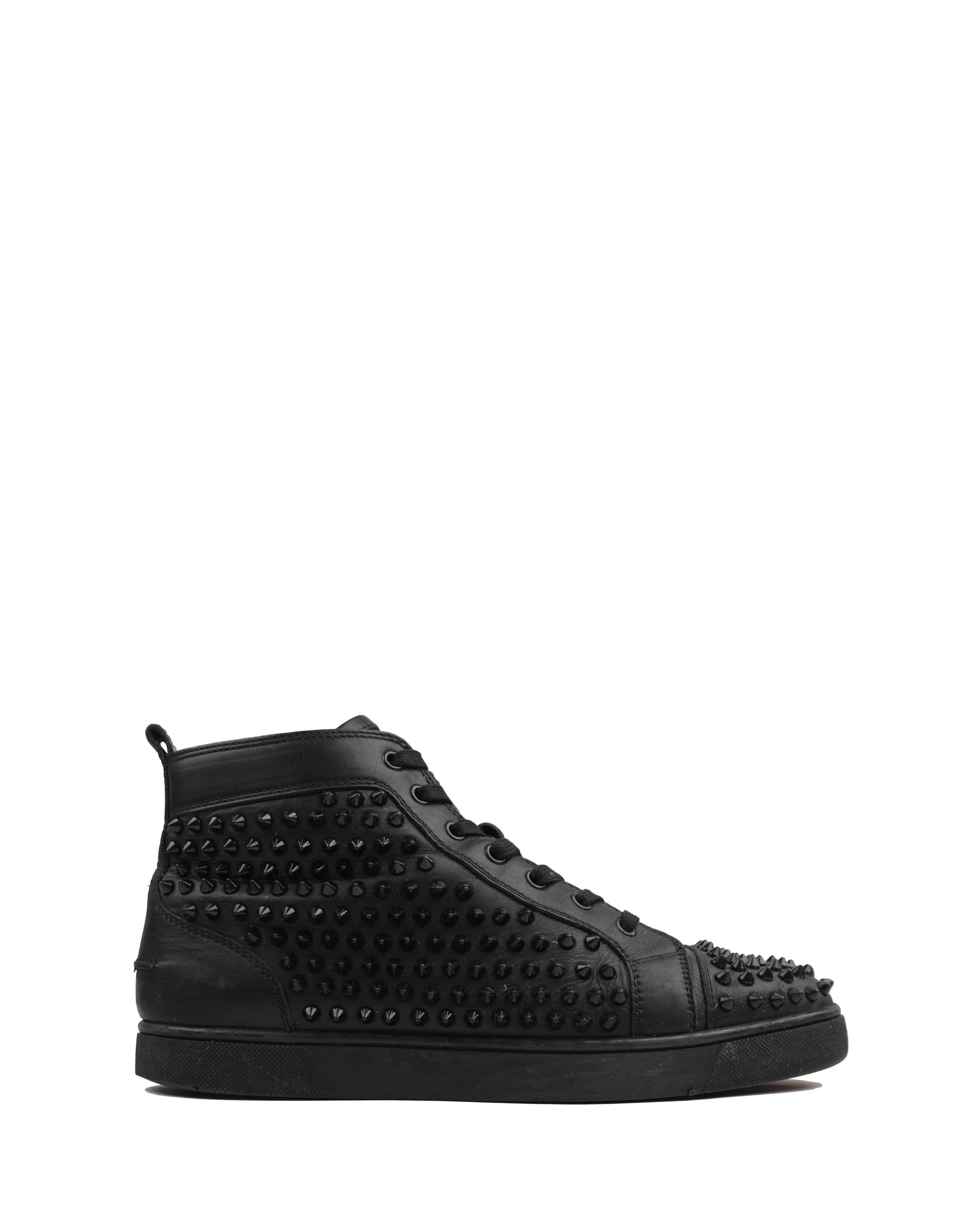 Christian Louboutin Christian Louboutin Hightop Black Spike Sneakers Size US 10 / EU 43 - 2 Thumbnail