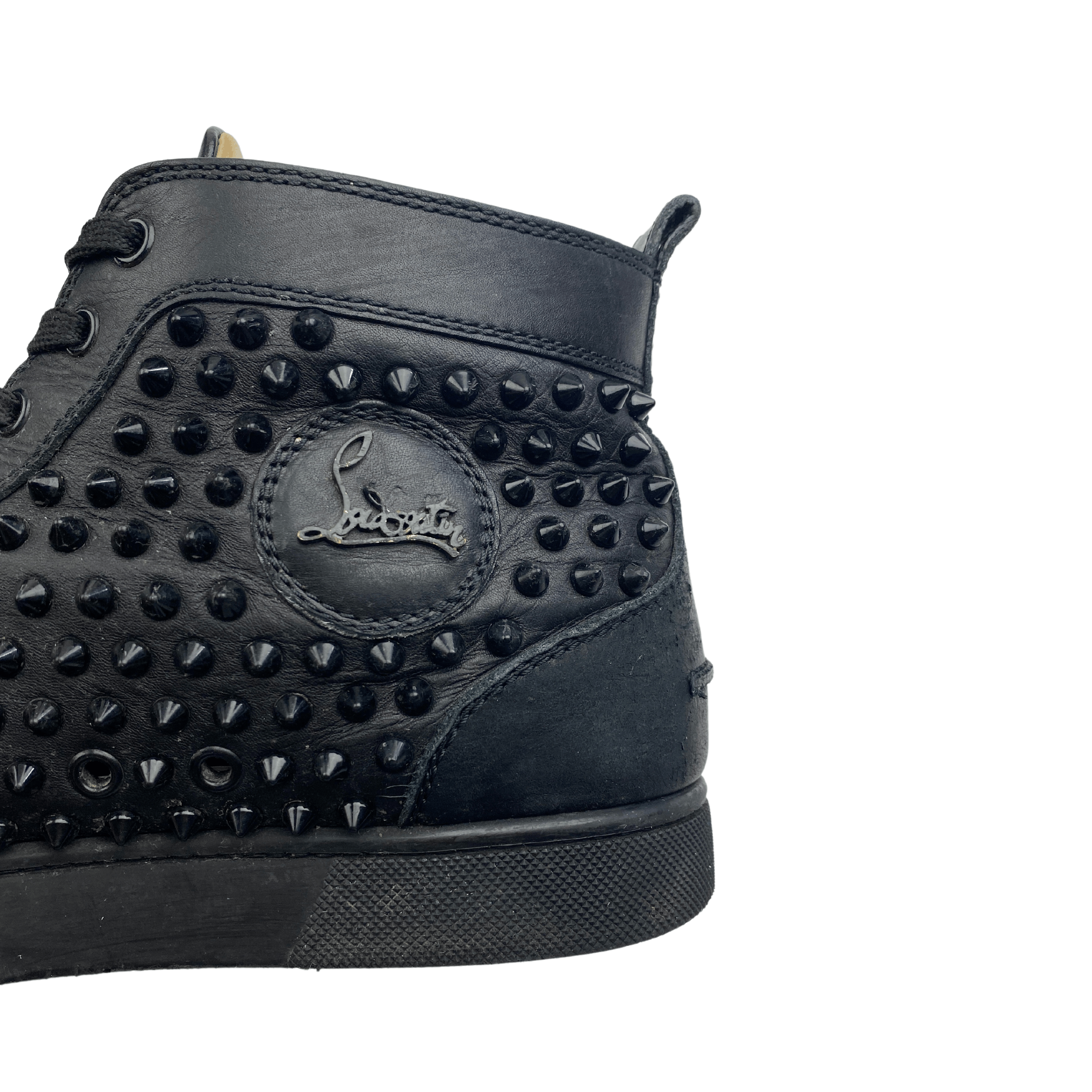 Christian Louboutin Christian Louboutin Hightop Black Spike Sneakers Size US 10 / EU 43 - 7 Thumbnail