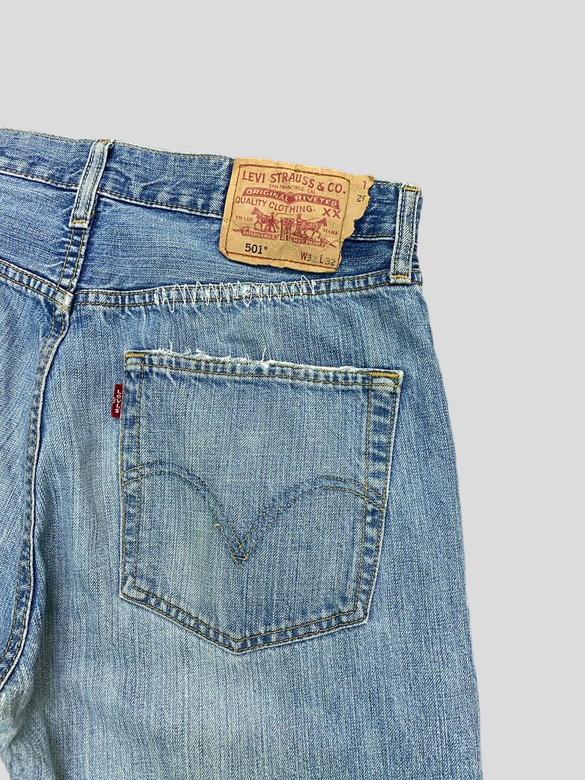 Levi's Vintage Levi's 501 Distressed Stud Ripped Denim Size US 30 / EU 46 - 10 Thumbnail