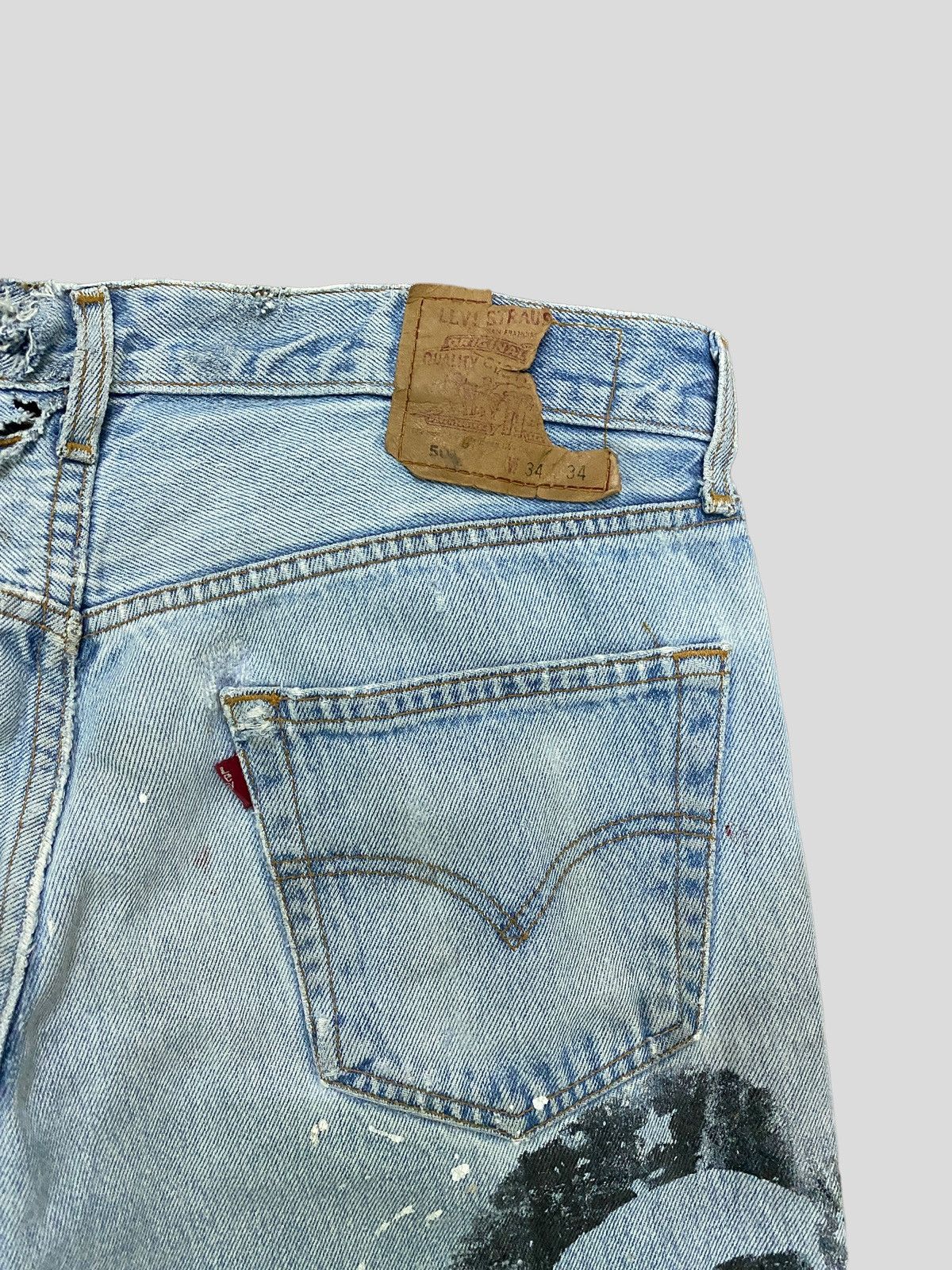 Levi's × Levi's Vintage Clothing × Vintage VINTAGE 90s Levi's 501 DISTRESSED CUSTOM CHE QUEVARA DENIM Size US 30 / EU 46 - 13 Thumbnail