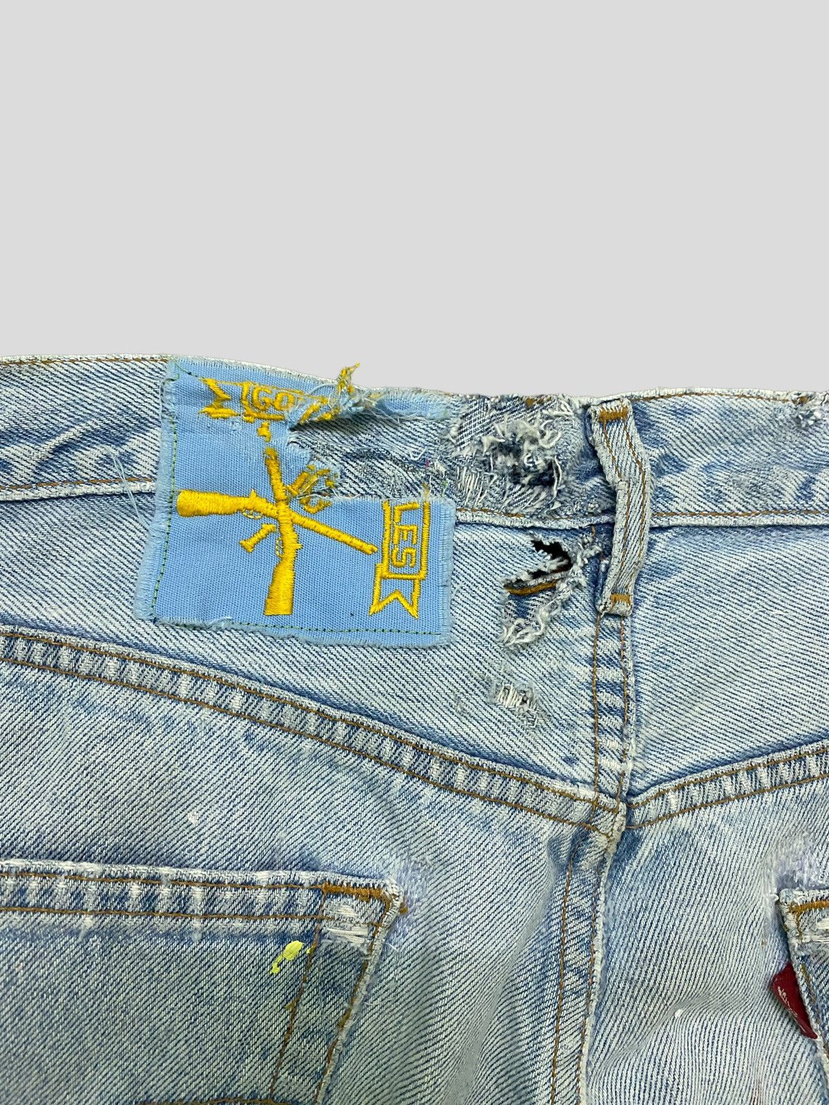 Levi's × Levi's Vintage Clothing × Vintage VINTAGE 90s Levi's 501 DISTRESSED CUSTOM CHE QUEVARA DENIM Size US 30 / EU 46 - 15 Thumbnail
