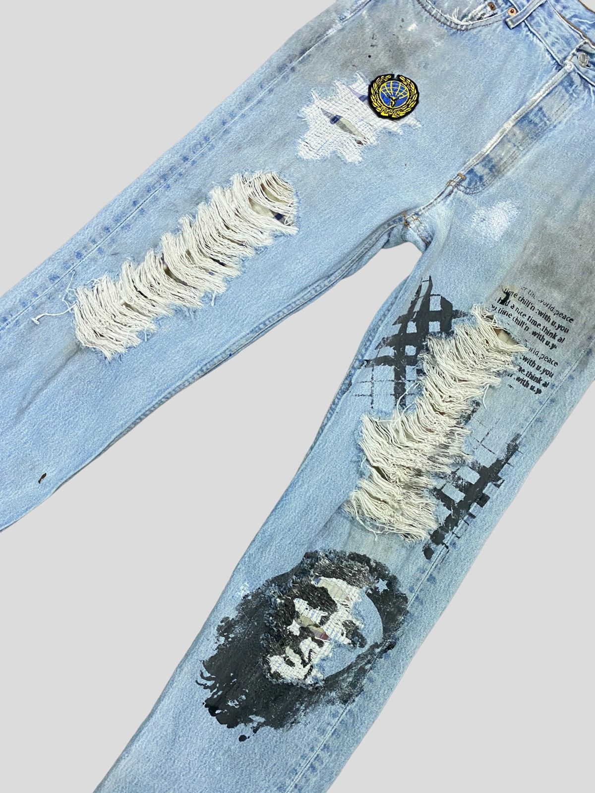 Levi's × Levi's Vintage Clothing × Vintage VINTAGE 90s Levi's 501 DISTRESSED CUSTOM CHE QUEVARA DENIM Size US 30 / EU 46 - 10 Thumbnail