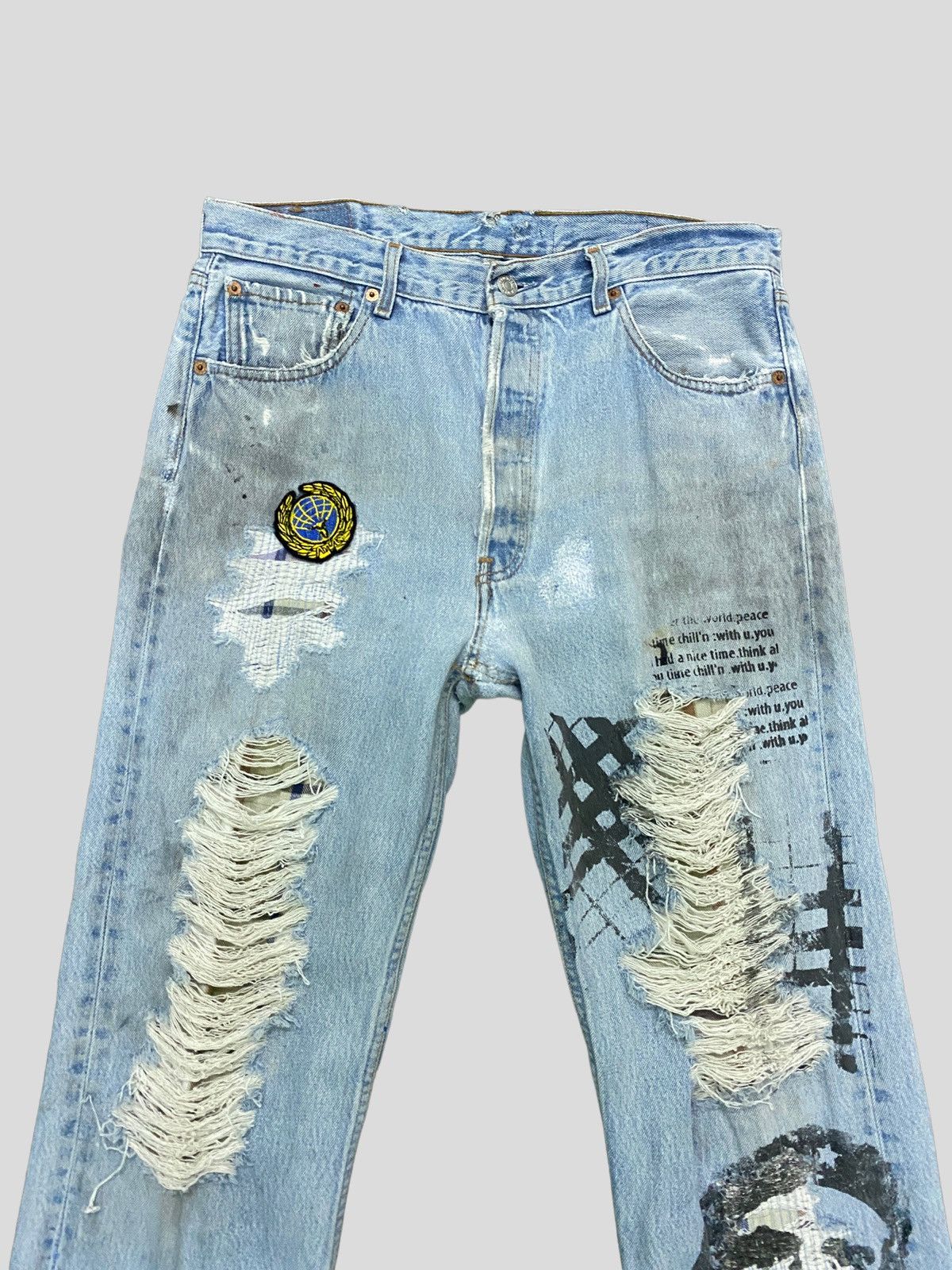 Levi's × Levi's Vintage Clothing × Vintage VINTAGE 90s Levi's 501 DISTRESSED CUSTOM CHE QUEVARA DENIM Size US 30 / EU 46 - 8 Thumbnail