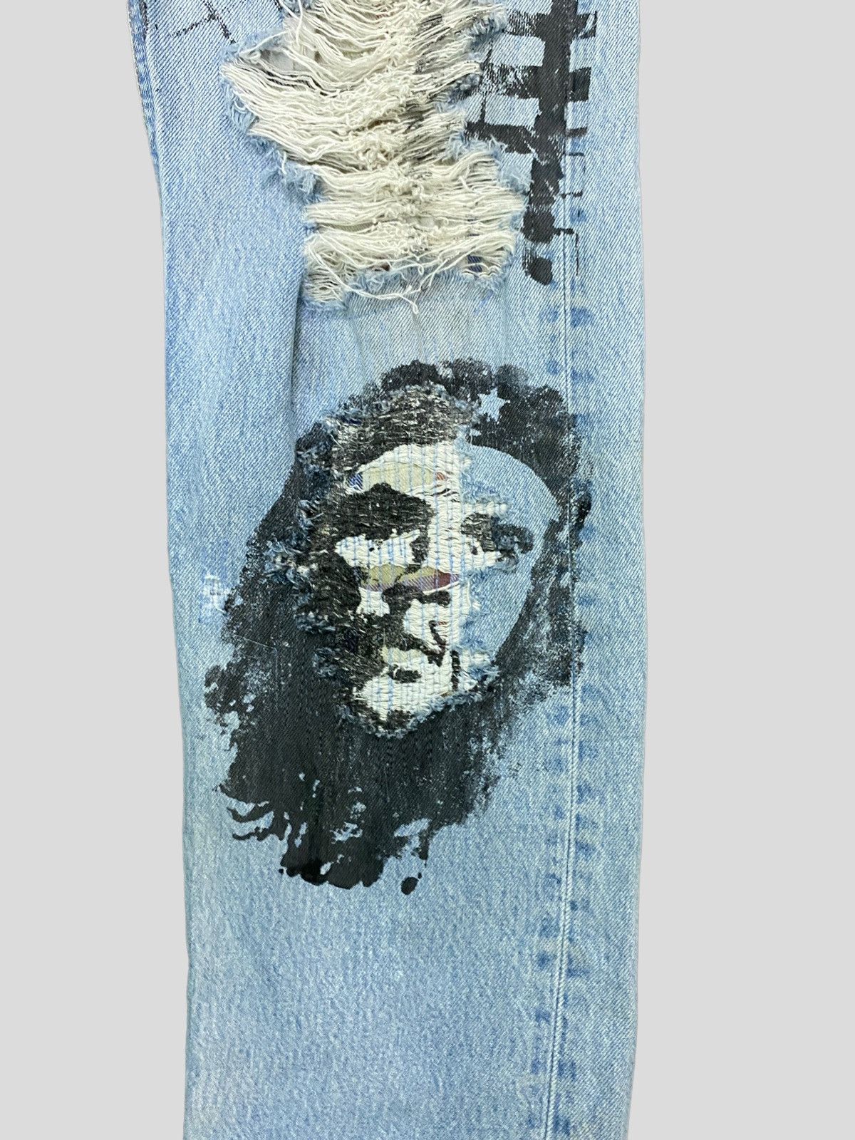Levi's × Levi's Vintage Clothing × Vintage VINTAGE 90s Levi's 501 DISTRESSED CUSTOM CHE QUEVARA DENIM Size US 30 / EU 46 - 4 Thumbnail
