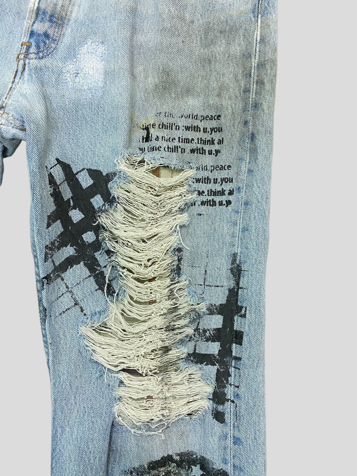 Levi's × Levi's Vintage Clothing × Vintage VINTAGE 90s Levi's 501 DISTRESSED CUSTOM CHE QUEVARA DENIM Size US 30 / EU 46 - 5 Thumbnail
