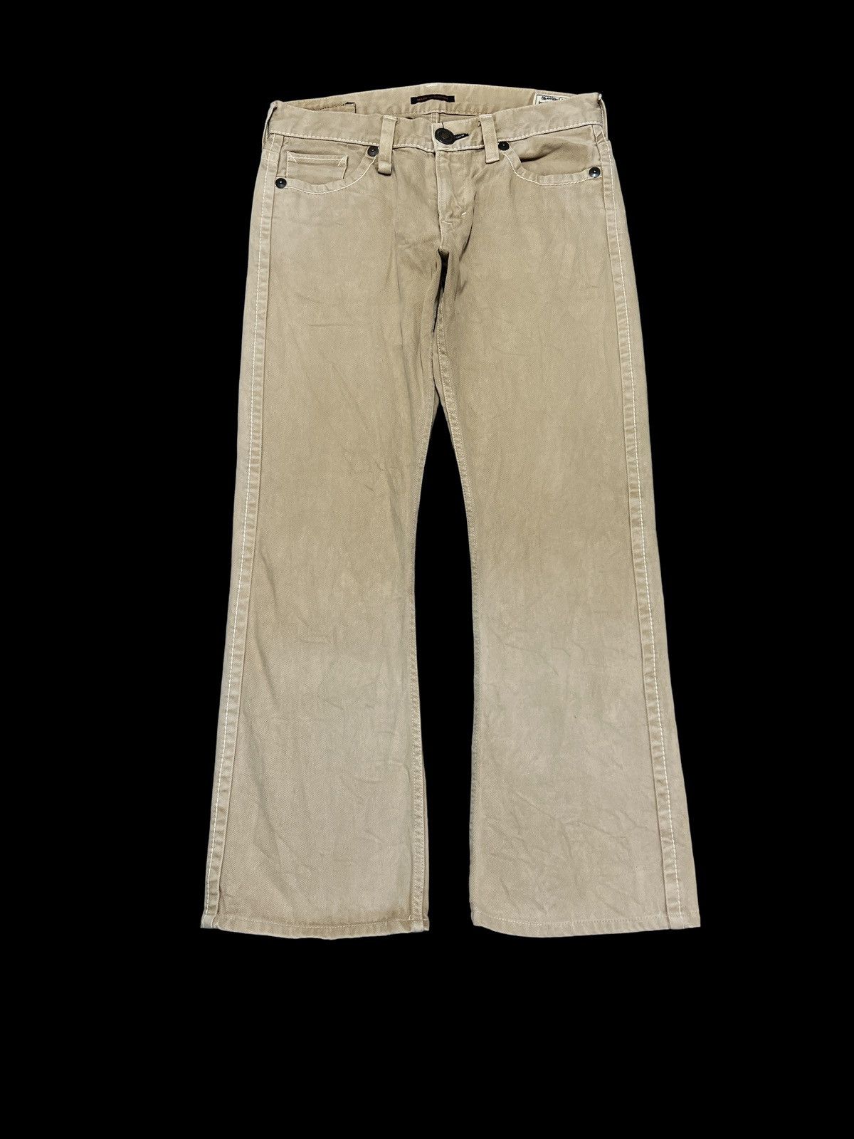 Japanese Brand FLARED💥BLUE WAY BROWN FADED DISTRESSED DENIM PANT Size US 32 / EU 48 - 1 Thumbnail