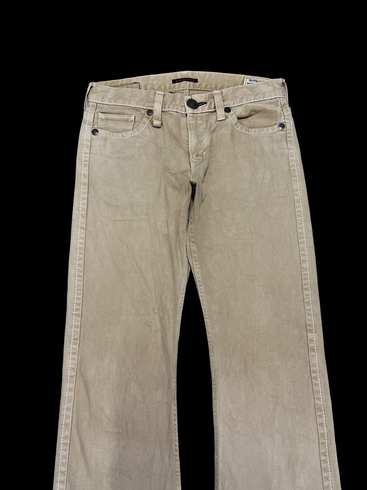 Japanese Brand FLARED💥BLUE WAY BROWN FADED DISTRESSED DENIM PANT Size US 32 / EU 48 - 3 Thumbnail