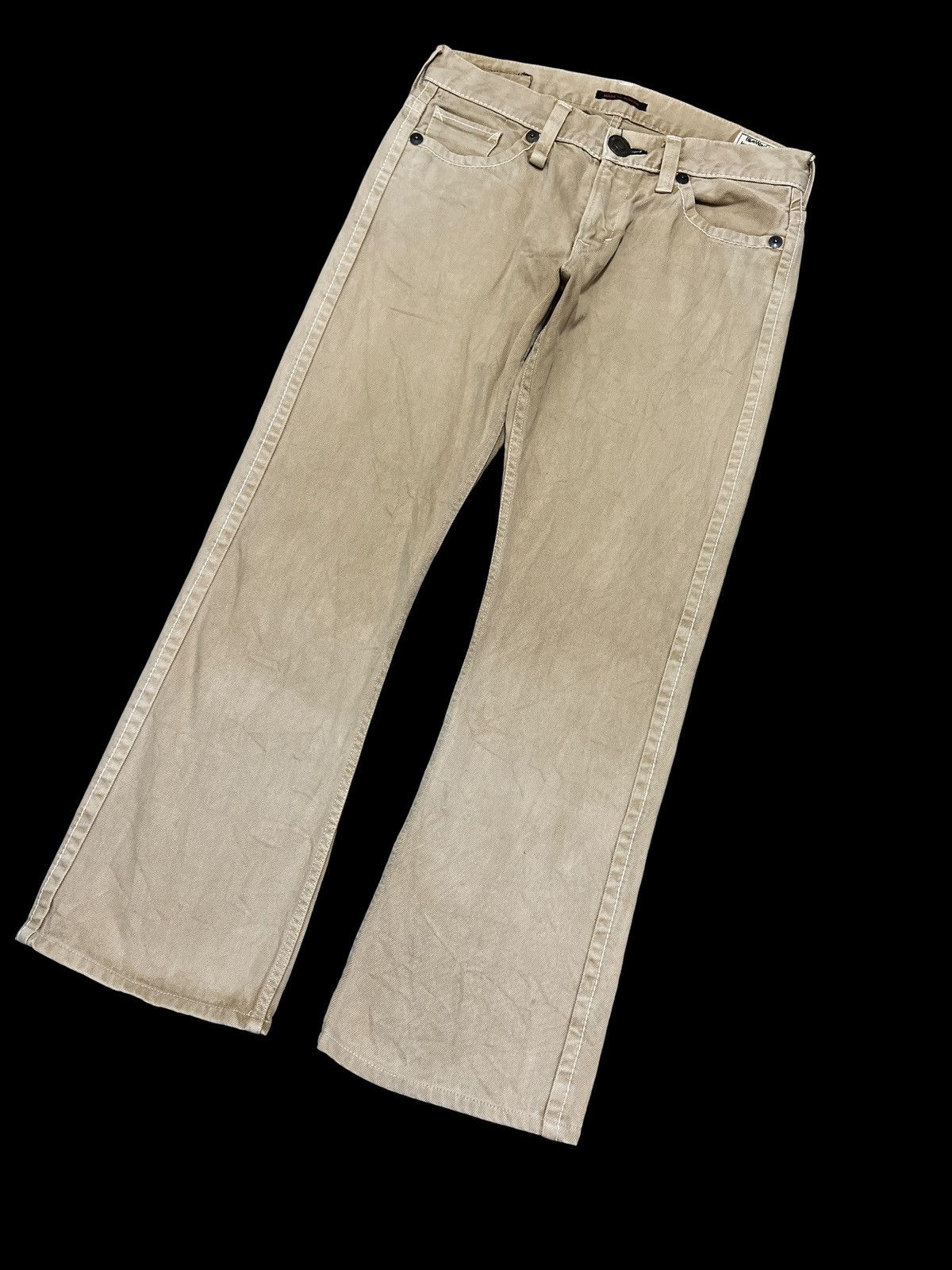 Japanese Brand FLARED💥BLUE WAY BROWN FADED DISTRESSED DENIM PANT Size US 32 / EU 48 - 5 Thumbnail