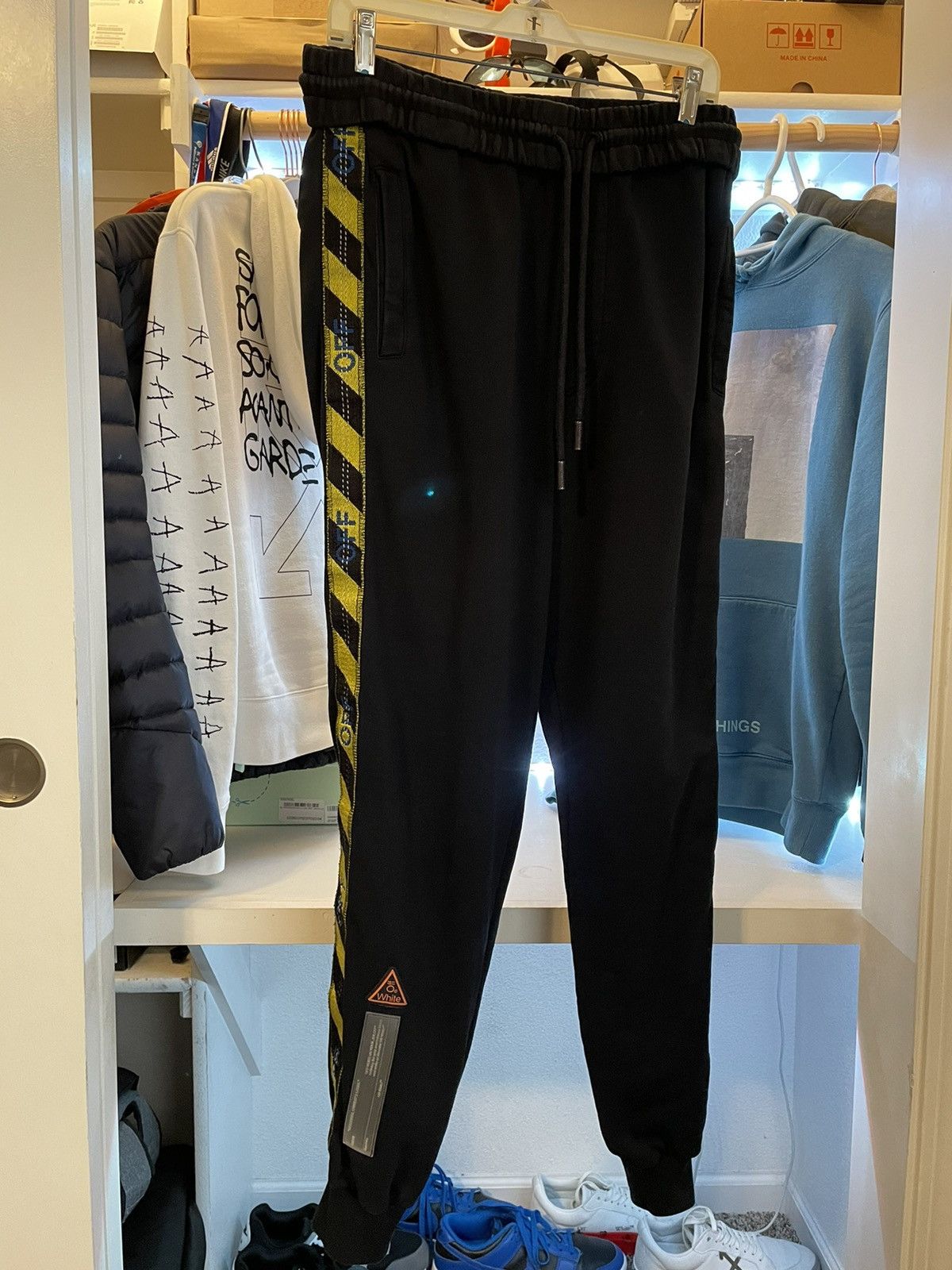 Off-White Off-White "Fire Line Tape" Sweatpants Small Size US 30 / EU 46 - 1 Thumbnail