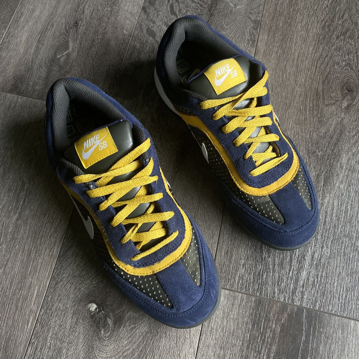 Nike × Vintage Vintage 2000s Nike SB Zoom Air Abington Midnight Navy Yellow Size US 8 / EU 41 - 3 Thumbnail