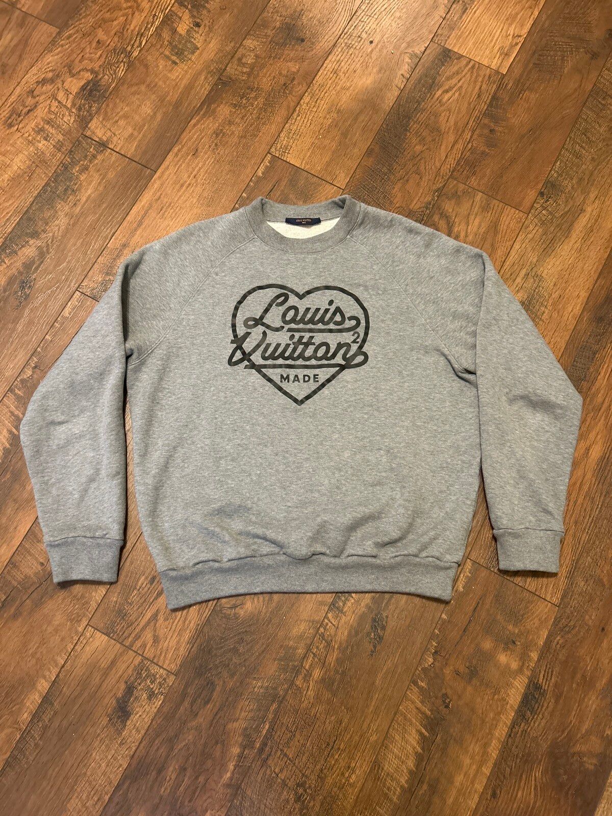 Buy Replica Louis Vuitton x Nigo Printed Heart Sweatshirt In Grey