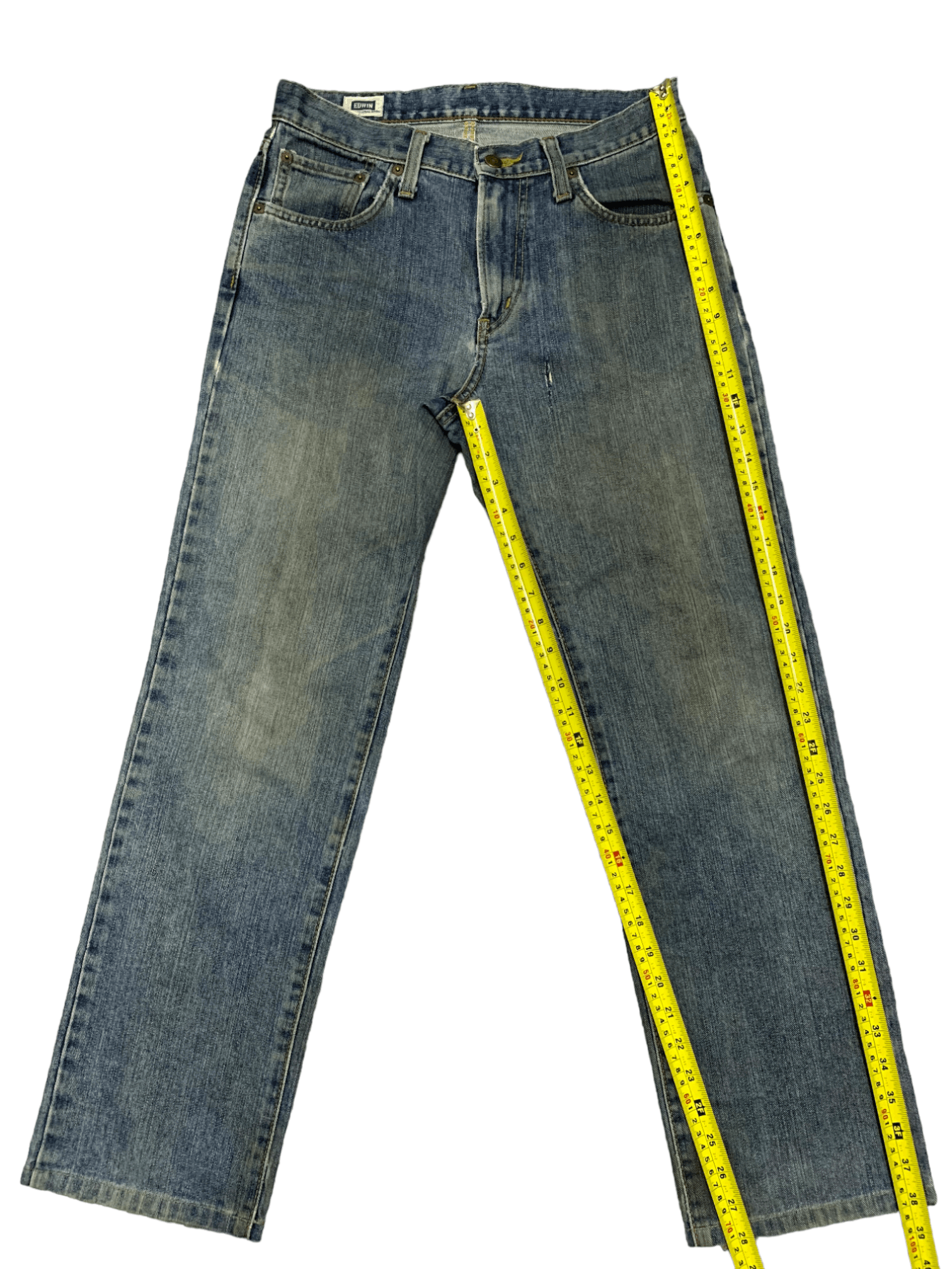 Edwin × Japanese Brand Vintage Japanese Edwin Blue Wash Distressed Loose Jeans Size US 30 / EU 46 - 13 Thumbnail