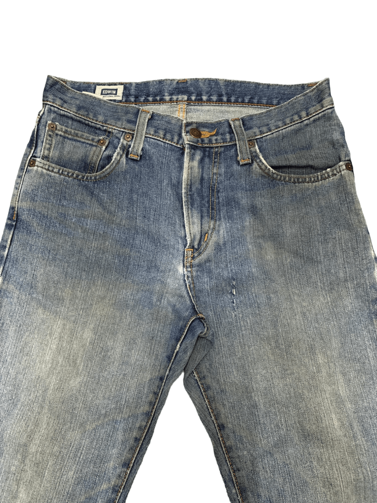 Edwin × Japanese Brand Vintage Japanese Edwin Blue Wash Distressed Loose Jeans Size US 30 / EU 46 - 7 Thumbnail