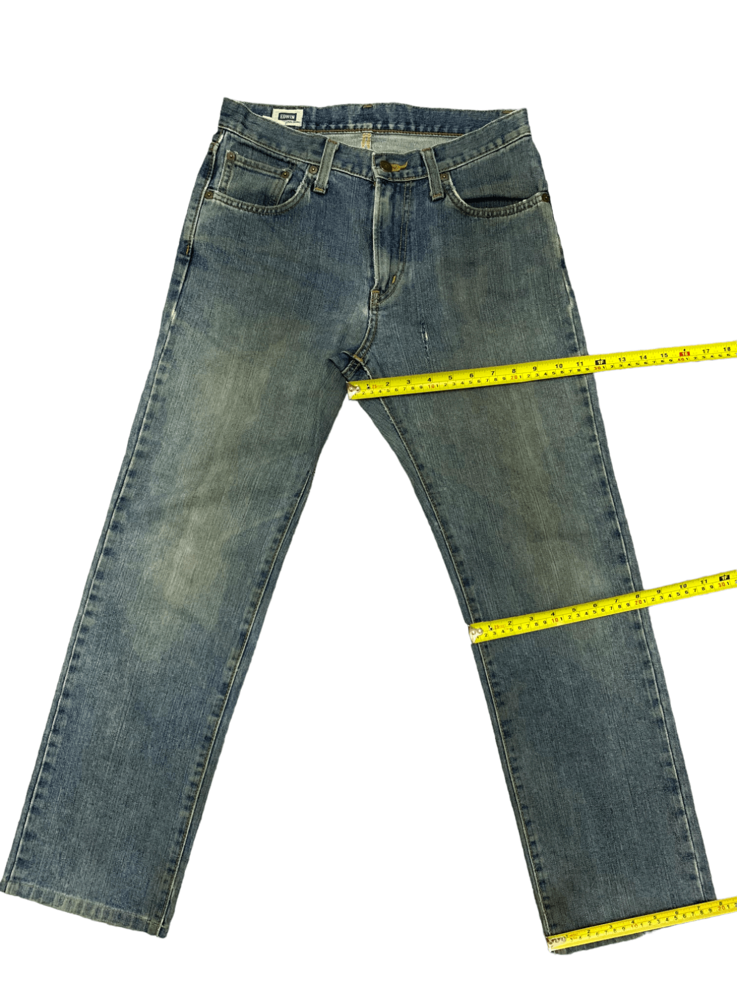 Edwin × Japanese Brand Vintage Japanese Edwin Blue Wash Distressed Loose Jeans Size US 30 / EU 46 - 14 Thumbnail