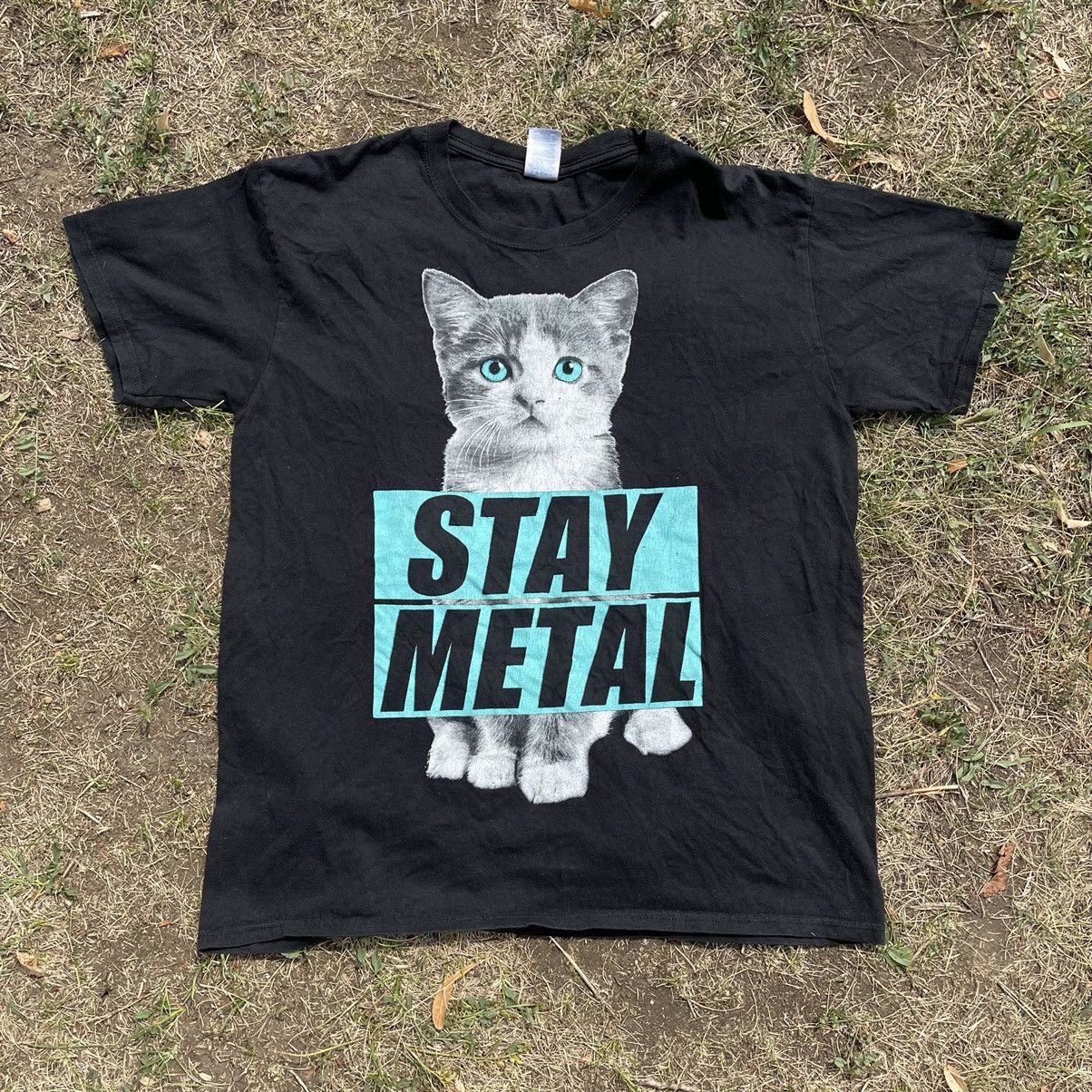 image of 90's Adult “ Heavy Metal” Cutie Art Humor Tee in Black, Men's (Size Medium)