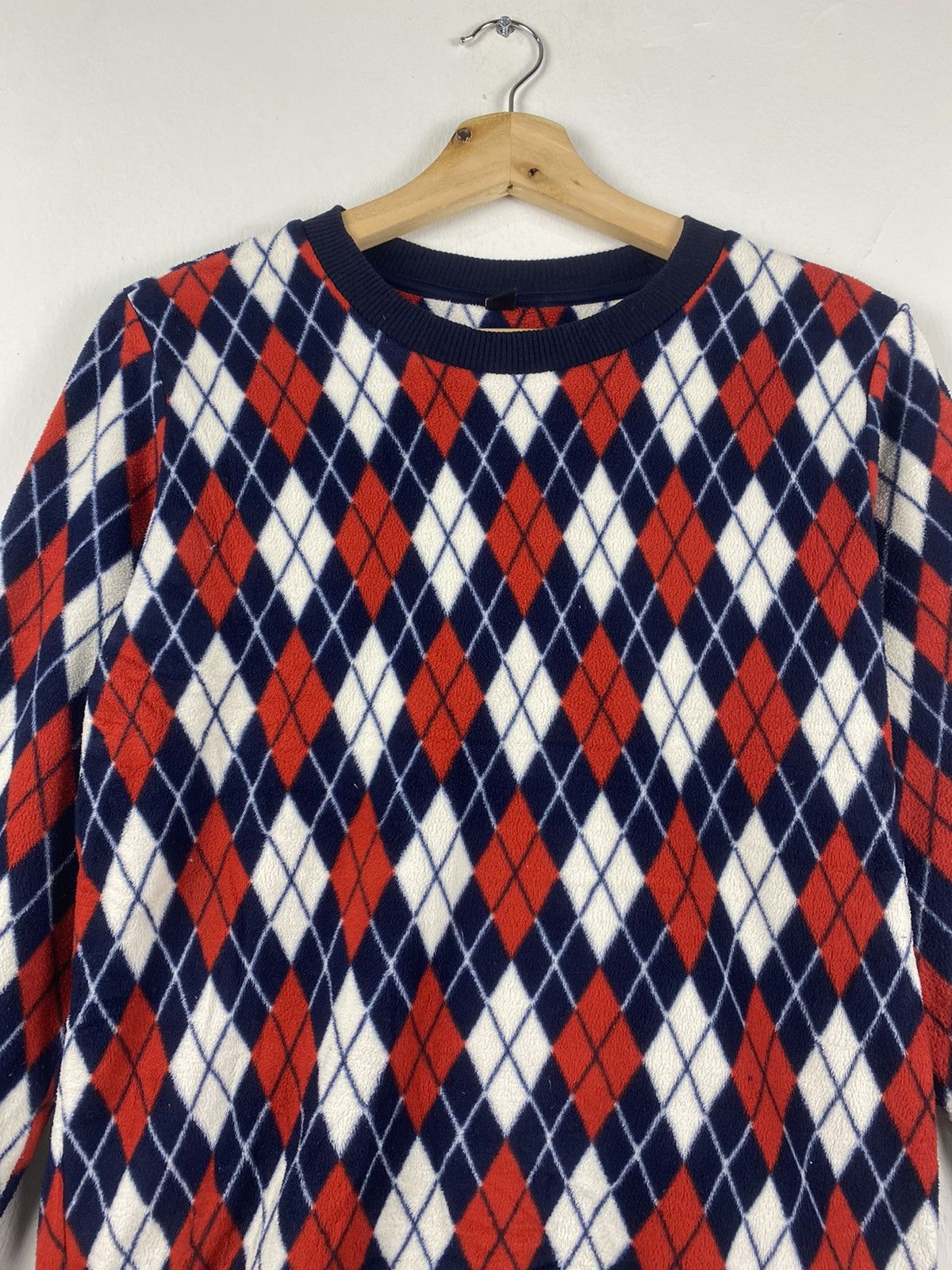 Japanese Brand STEAL 🔥 Vintage Diamond Fleece Sweatshirt By Uniqlo Size US M / EU 48-50 / 2 - 3 Thumbnail