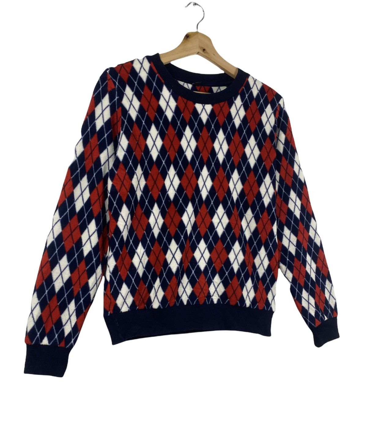Japanese Brand STEAL 🔥 Vintage Diamond Fleece Sweatshirt By Uniqlo Size US M / EU 48-50 / 2 - 2 Thumbnail