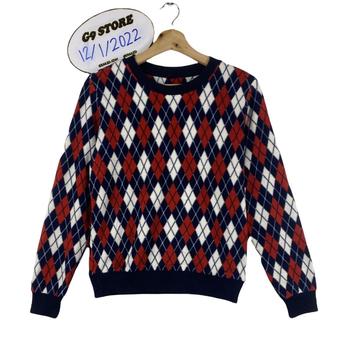 Japanese Brand STEAL 🔥 Vintage Diamond Fleece Sweatshirt By Uniqlo Size US M / EU 48-50 / 2 - 1 Thumbnail
