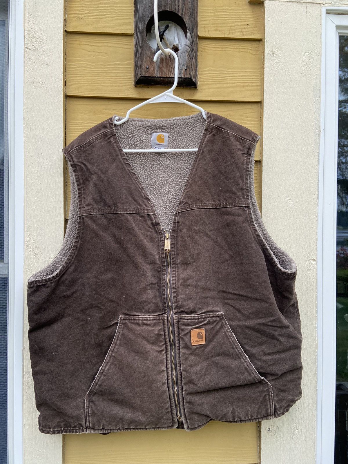 Vintage Carhartt sale Vest Gray 90s Fleece-lined Jacket Coat