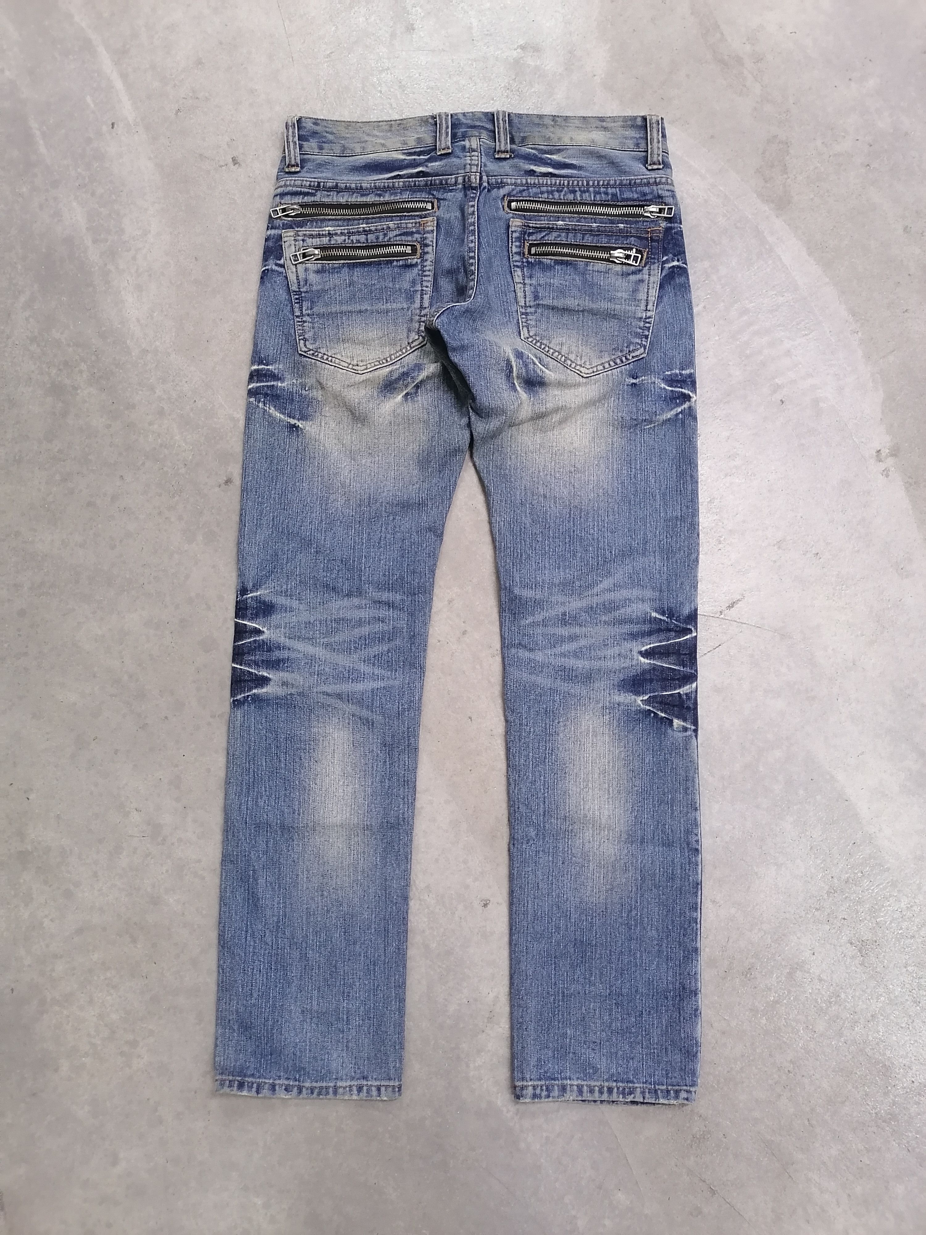Hysteric Glamour 🔥Root Three Washed Blue Multizipper Distressed Denim Pants⚡ Size US 33 - 6 Thumbnail