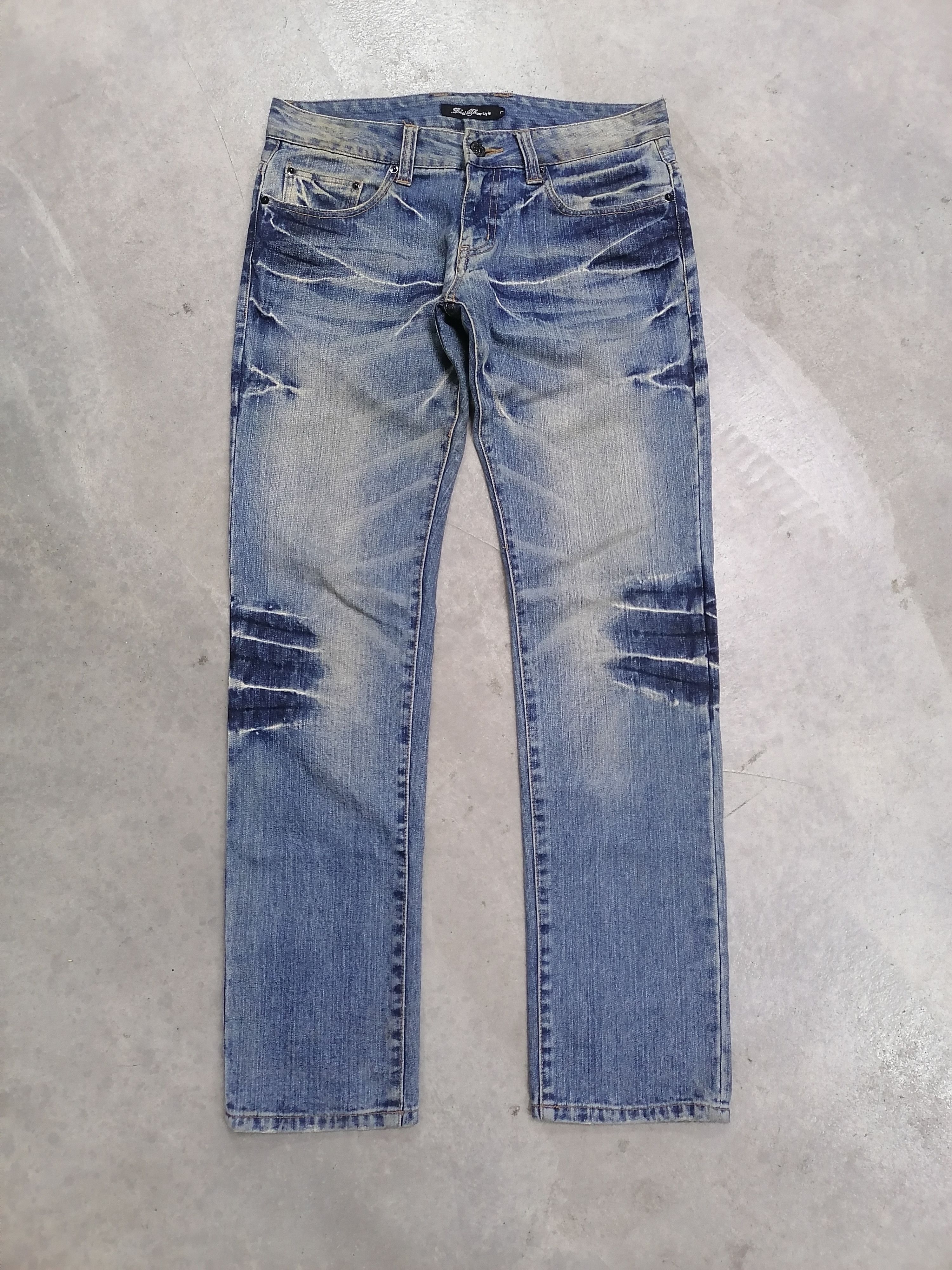 Hysteric Glamour 🔥Root Three Washed Blue Multizipper Distressed Denim Pants⚡ Size US 33 - 2 Thumbnail