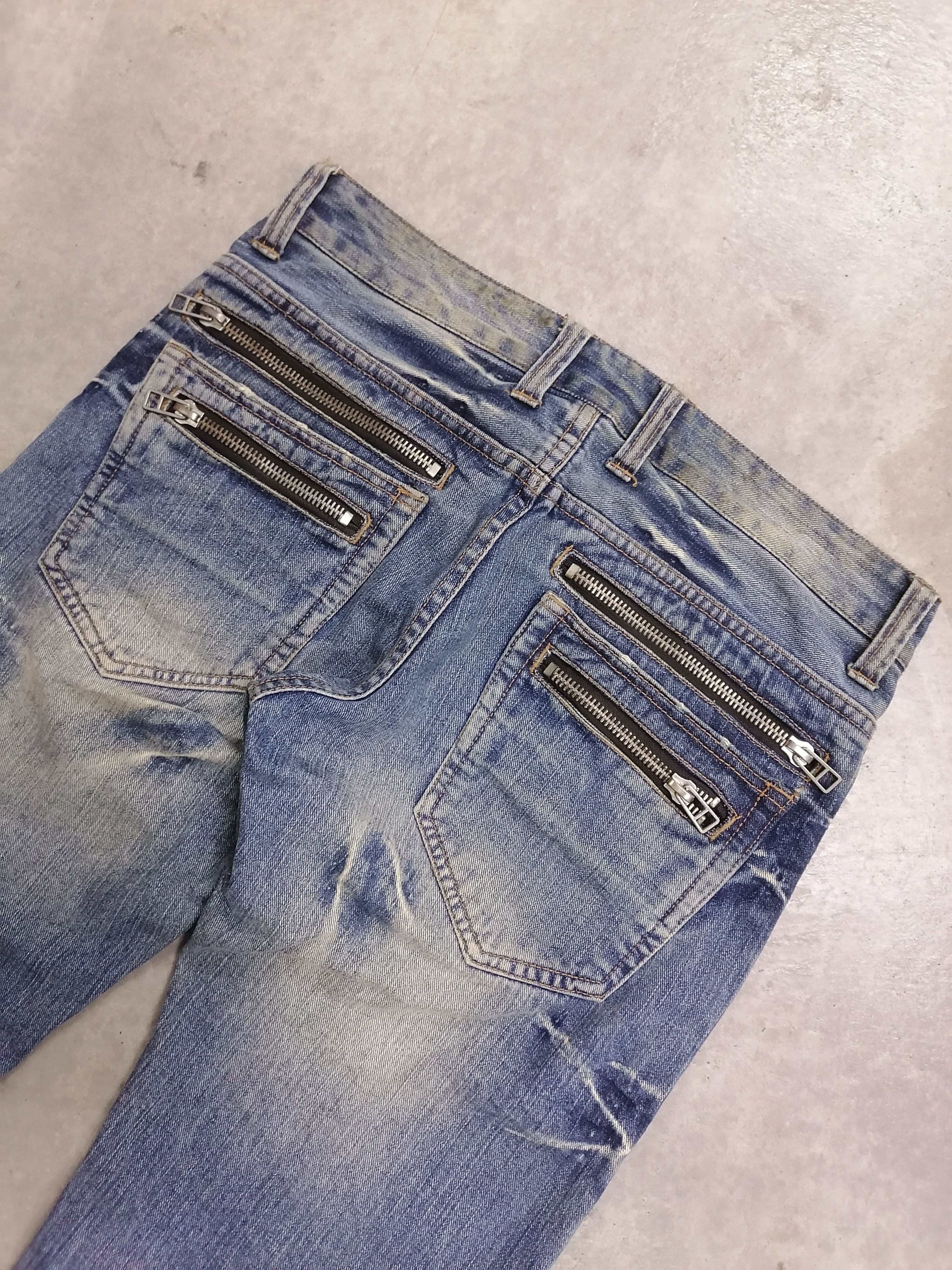 Hysteric Glamour 🔥Root Three Washed Blue Multizipper Distressed Denim Pants⚡ Size US 33 - 7 Thumbnail