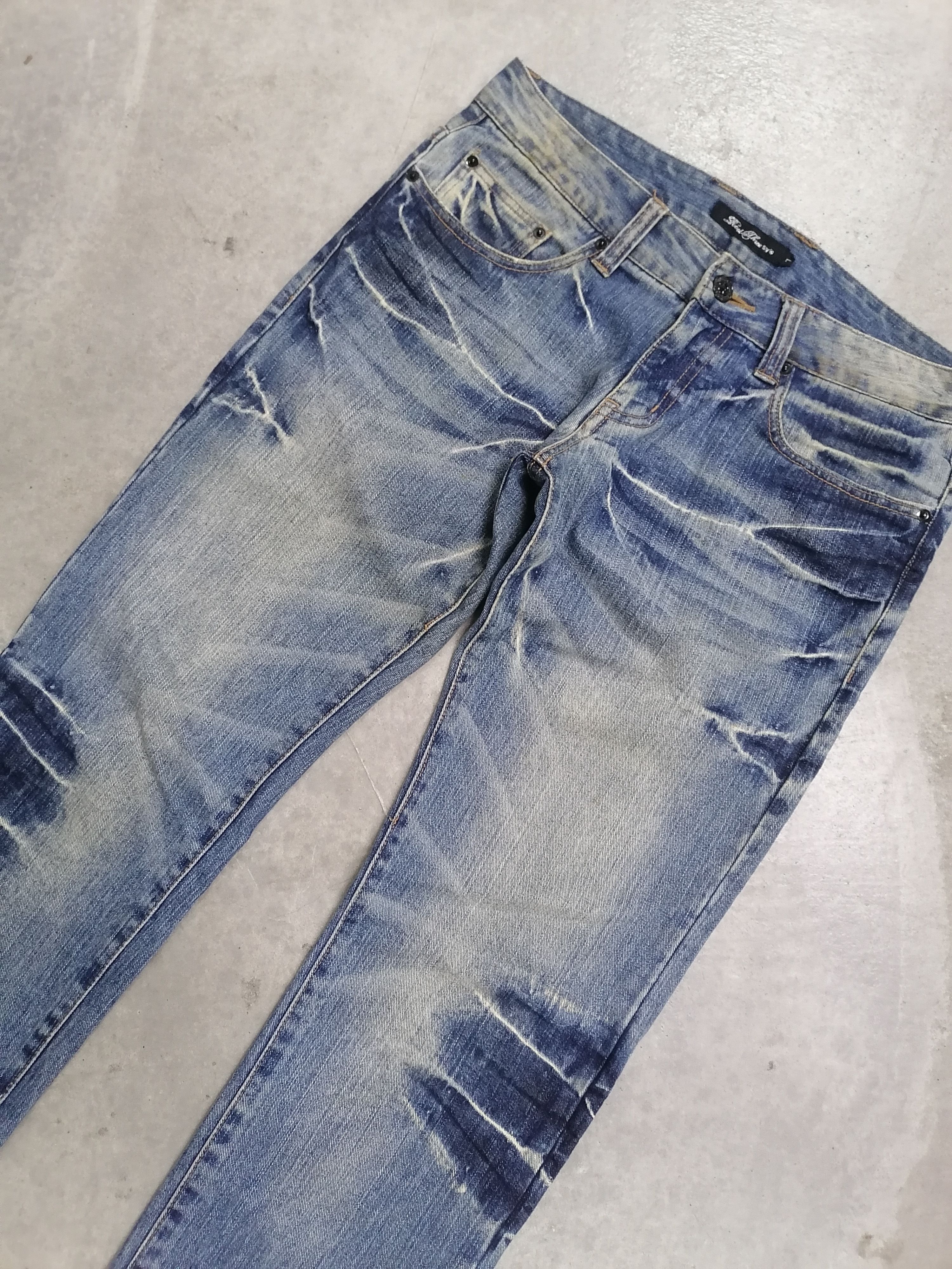 Hysteric Glamour 🔥Root Three Washed Blue Multizipper Distressed Denim Pants⚡ Size US 33 - 4 Thumbnail