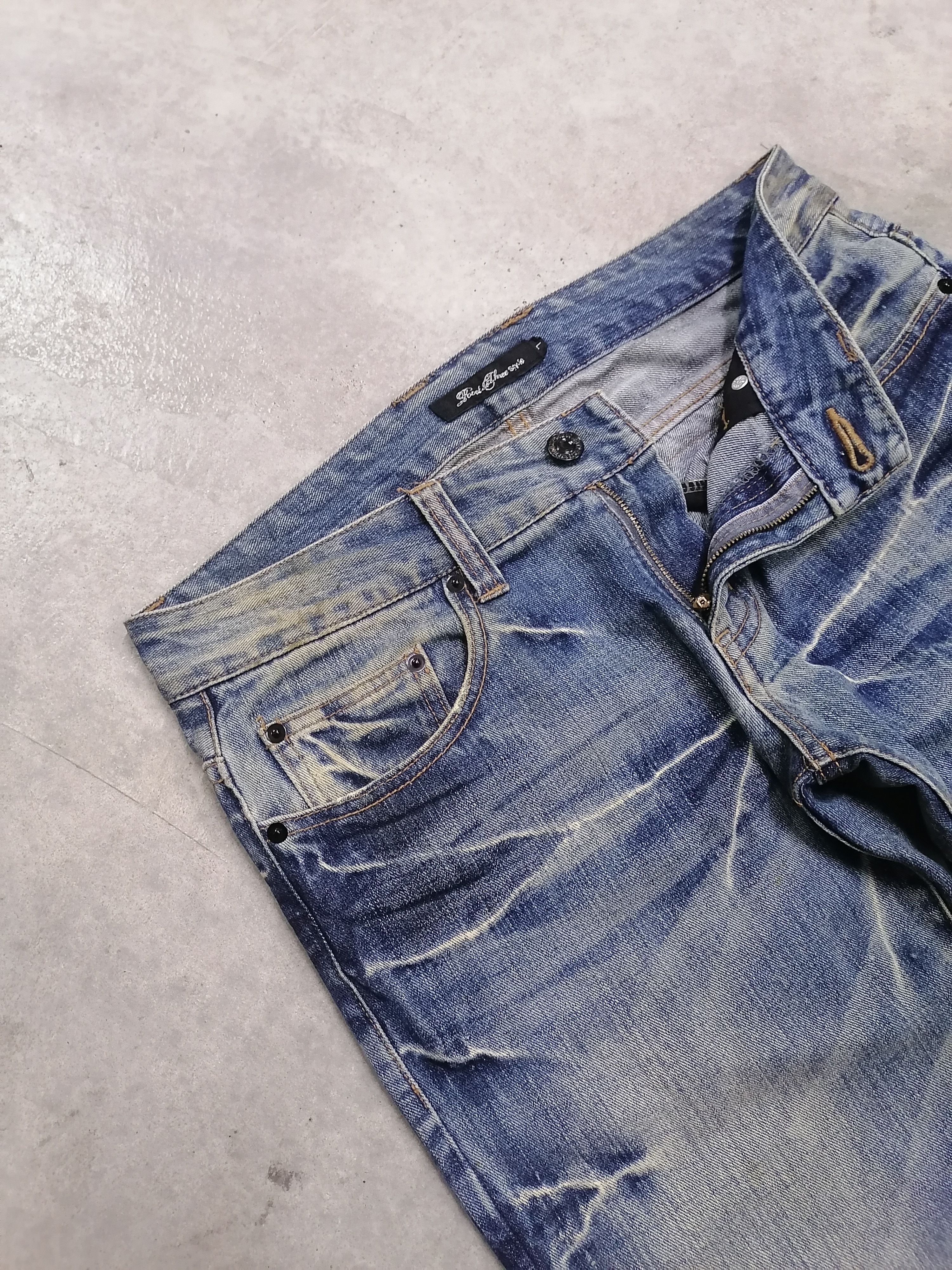 Hysteric Glamour 🔥Root Three Washed Blue Multizipper Distressed Denim Pants⚡ Size US 33 - 5 Thumbnail
