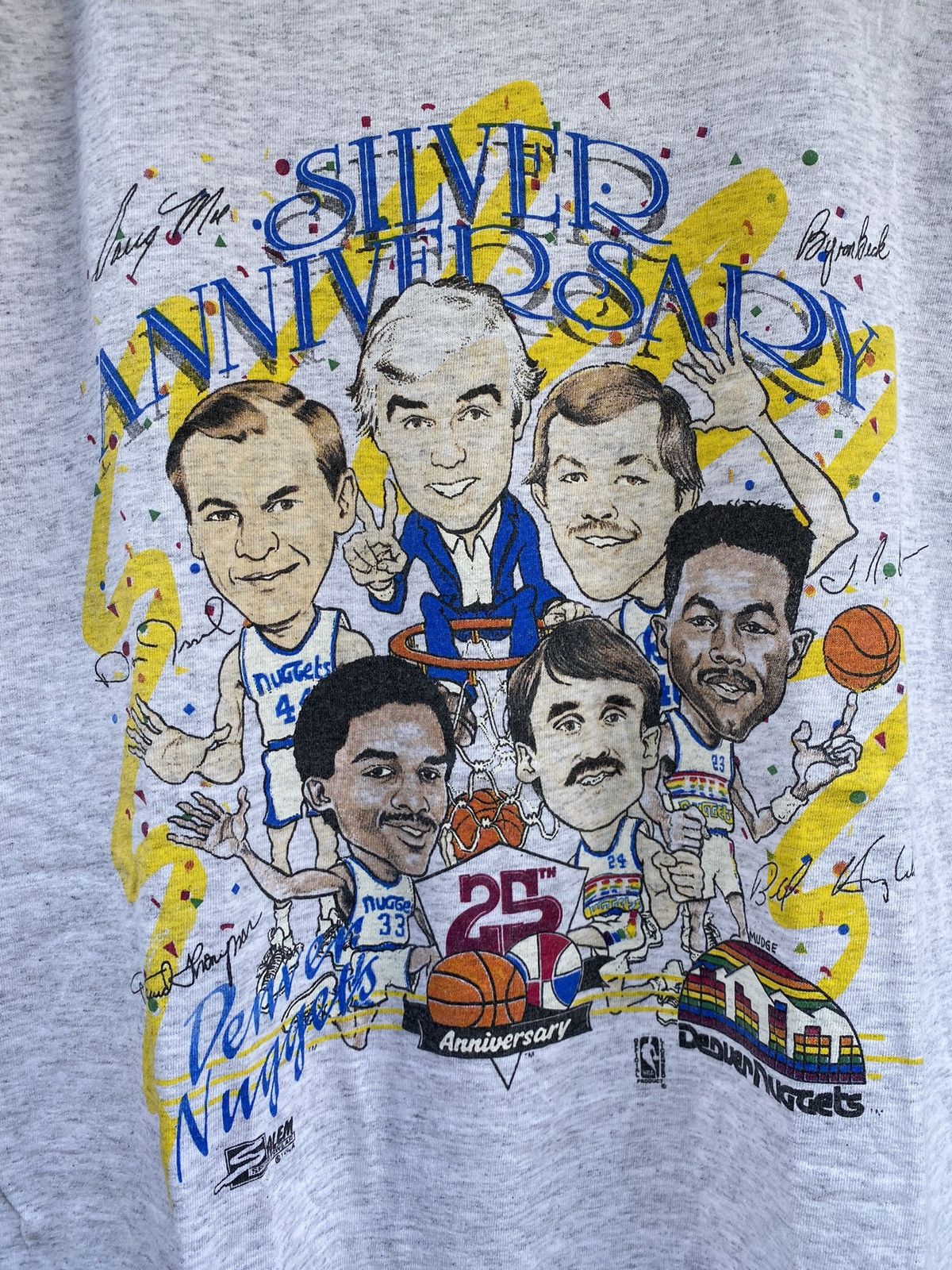 NBA × Salem Sportswear × Vintage Vintage NBA Denver Nuggets 1992 Silver Annivesarry All Star Size US XL / EU 56 / 4 - 3 Thumbnail