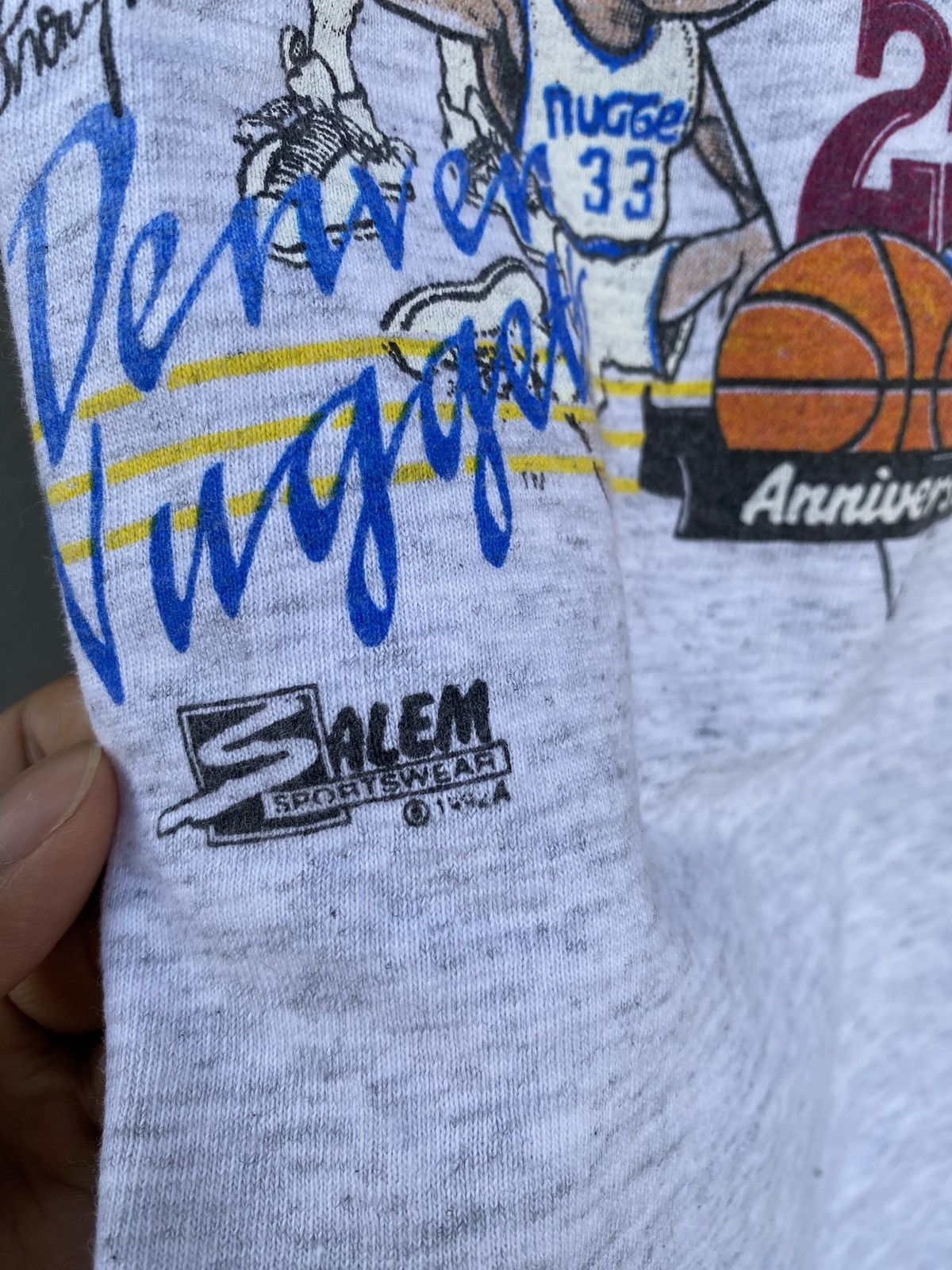 NBA × Salem Sportswear × Vintage Vintage NBA Denver Nuggets 1992 Silver Annivesarry All Star Size US XL / EU 56 / 4 - 4 Thumbnail