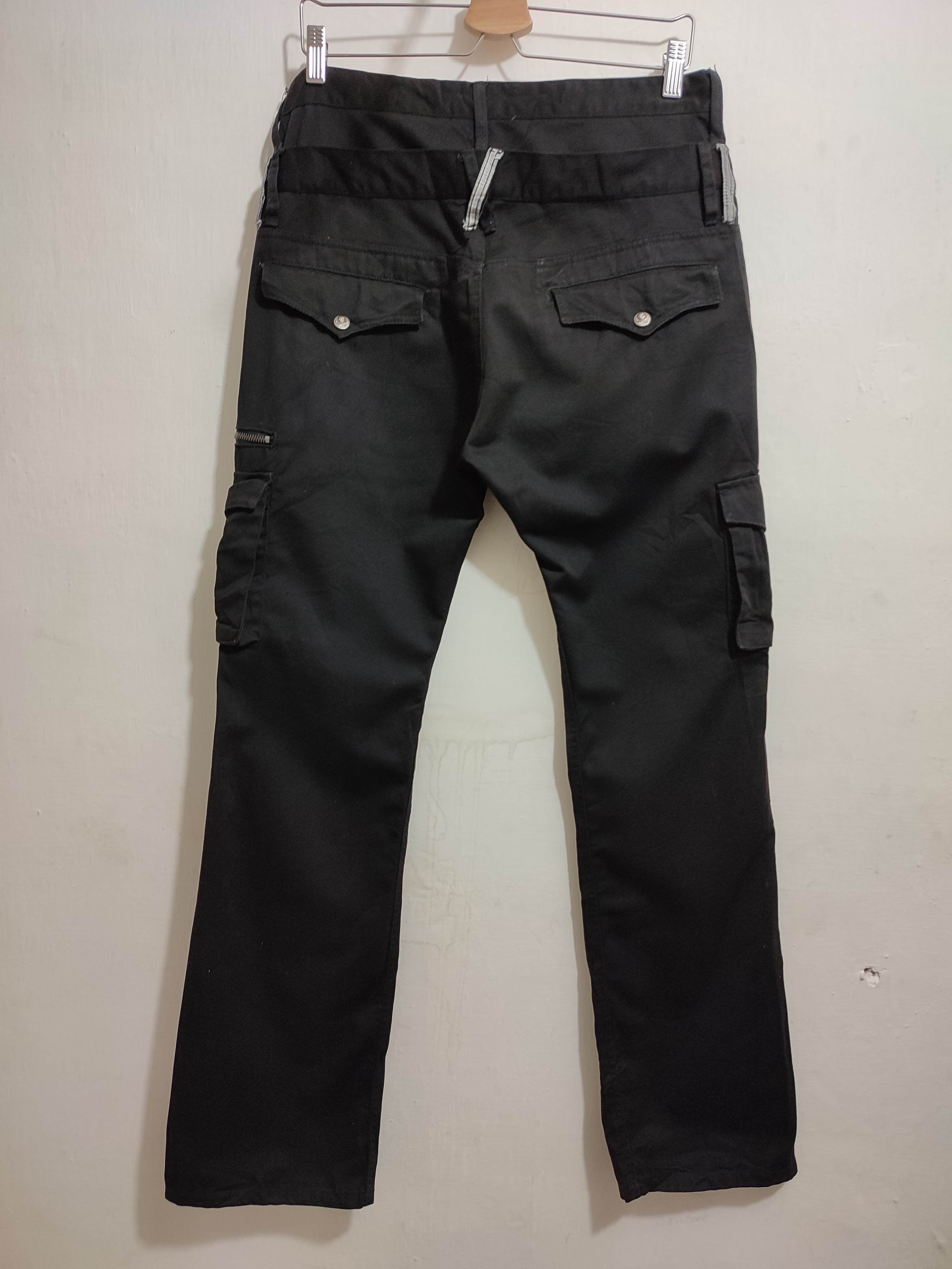 Japanese Brand 🔥Doublefocus doubleWaist Cargo Skull Button Punk Pants Size US 33 - 12 Thumbnail
